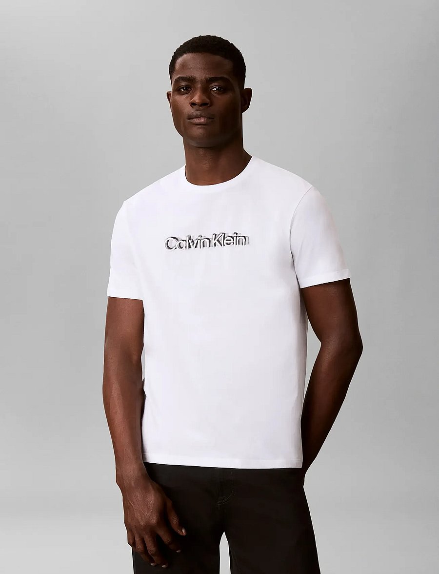Calvin Klein - SS 30s EU SPW PUFF STNDRD GRAPHI - kortærmede t-shirts - bright white - 4