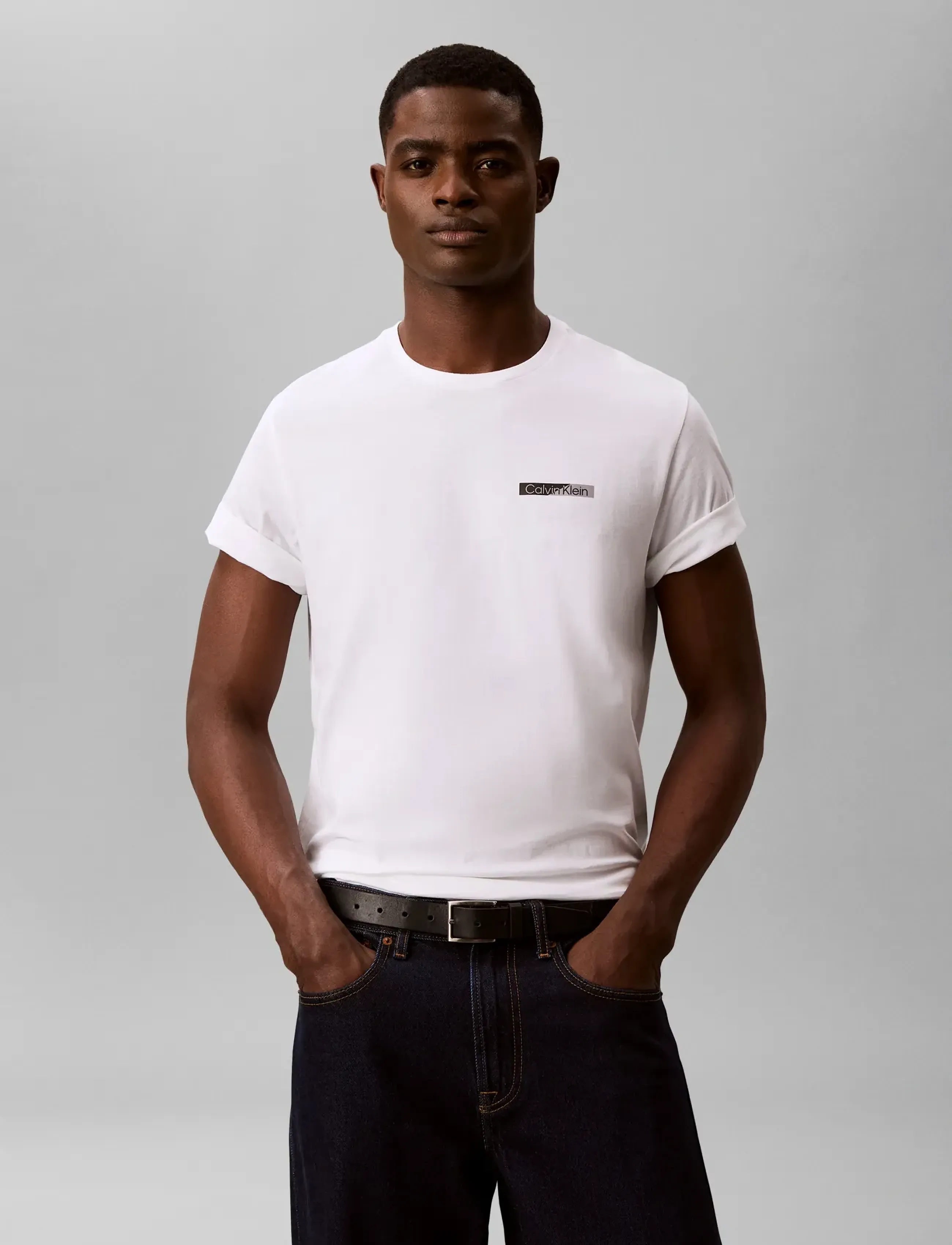Calvin Klein SS 30s EU SPW SPLIT STNDRD GRAPH - Kortärmade t-shirts - BRIGHT WHITE / white