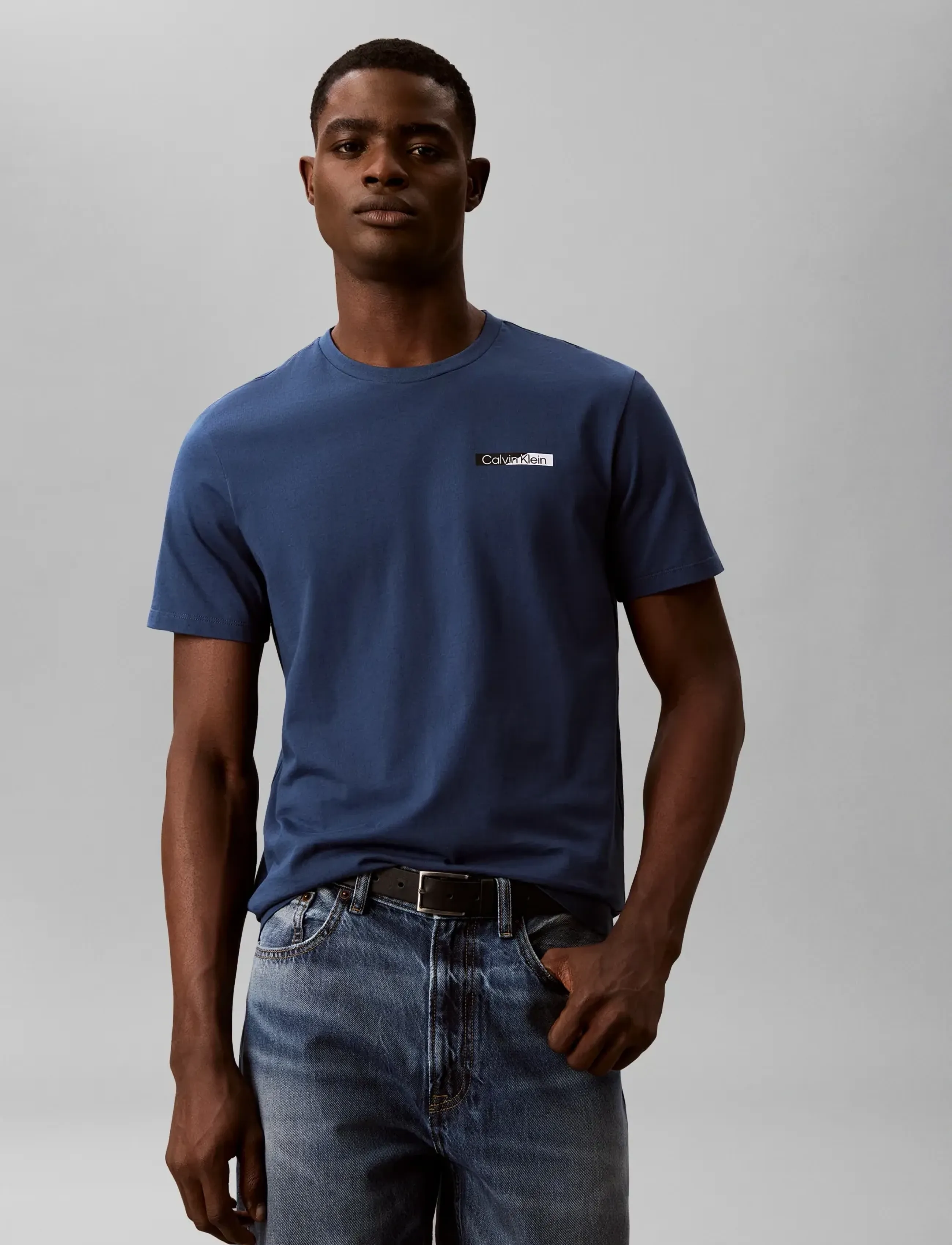 Calvin Klein SS 30s EU SPW SPLIT STNDRD GRAPH - Tøj - DARK DENIM / blue