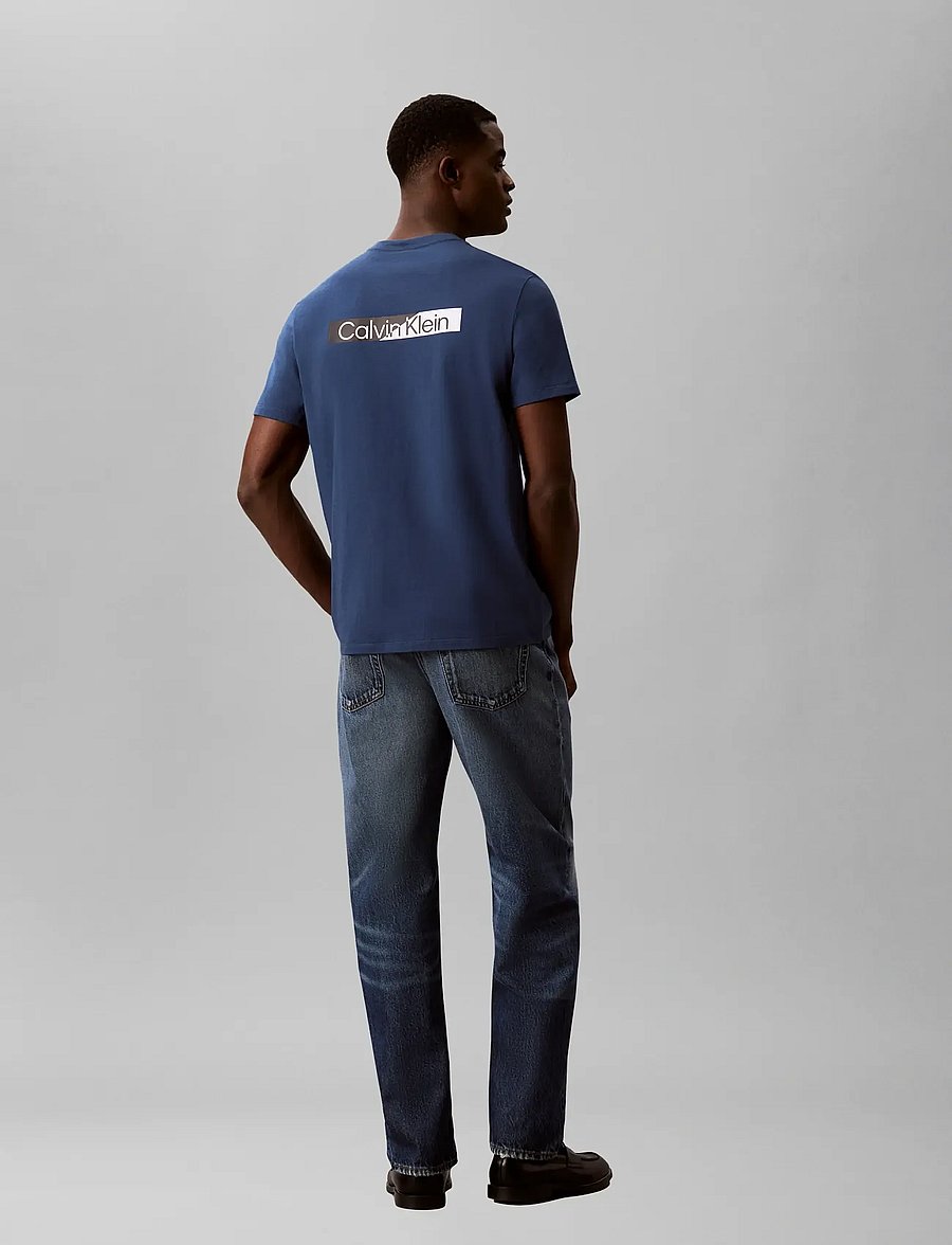 Calvin Klein - SS 30s EU SPW SPLIT STNDRD GRAPH - short-sleeved t-shirts - dark denim - 2