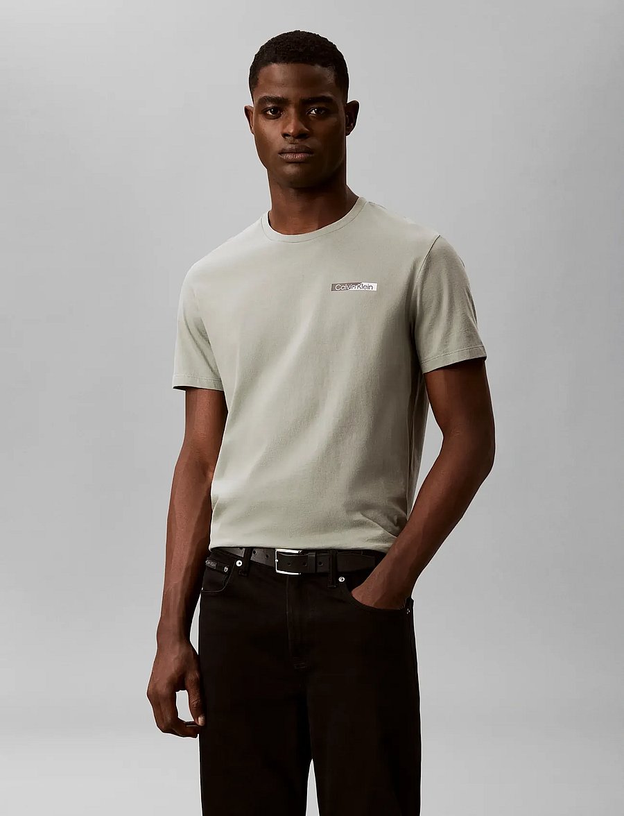 Calvin Klein - SS 30s EU SPW SPLIT STNDRD GRAPH - short-sleeved t-shirts - shadow - 0