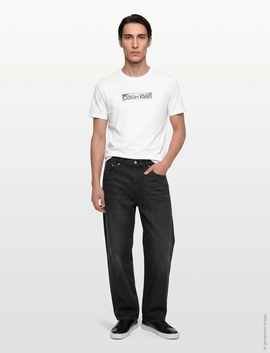 Calvin Klein - SS 30s EU SPW MTL STNDRD GRAPHIC - kortärmade t-shirts - bright white - 0