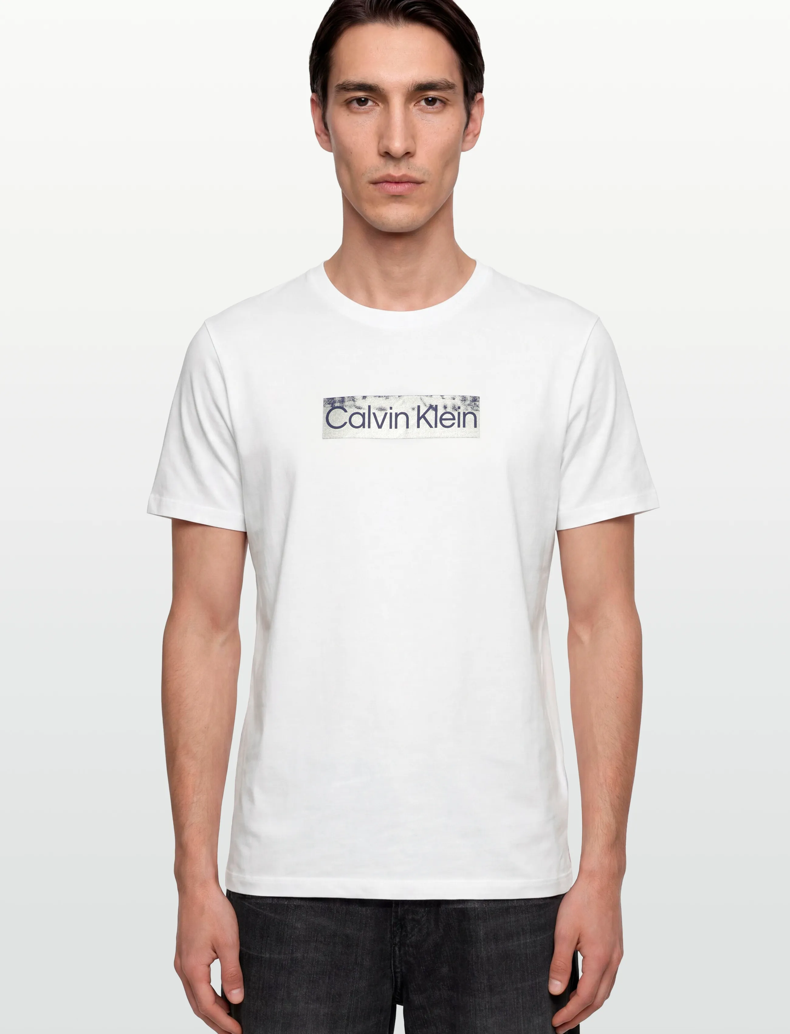 Calvin Klein - SS 30s EU SPW MTL STNDRD GRAPHIC - kortärmade t-shirts - bright white - 3