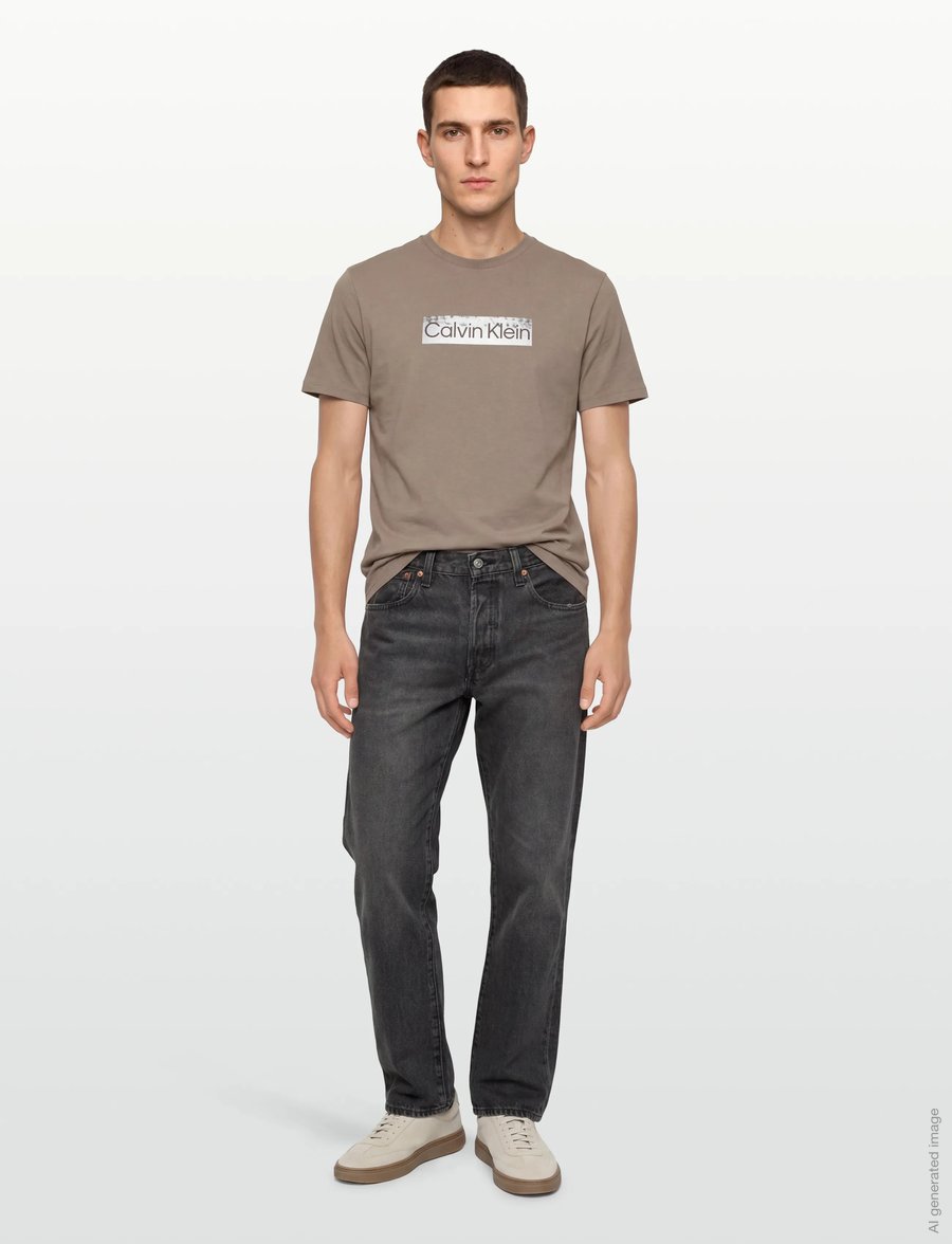 Calvin Klein - SS 30s EU SPW MTL STNDRD GRAPHIC - kurzärmelig - roasted cashew - 0