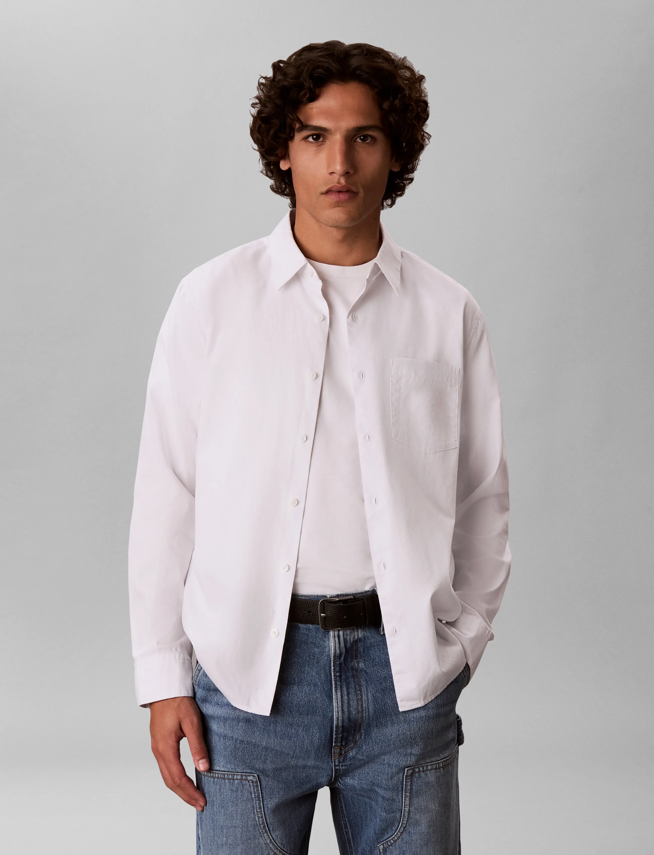 Calvin Klein LS EOE OXFORD CLASSIC SHIRT - Skjorter - BRILLIANT WHITE / white
