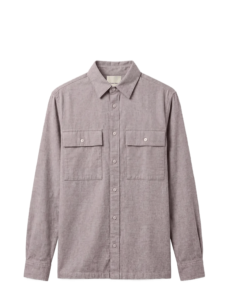 Calvin Klein - LS MELANGE FLANNEL CLASSIC SHIRT - freizeithemden - grey heather - 1