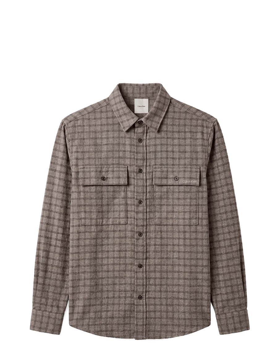 Calvin Klein - LS CHECK FLANNEL CLASSIC SHIRT - karierte hemden - charcoal heather - 1