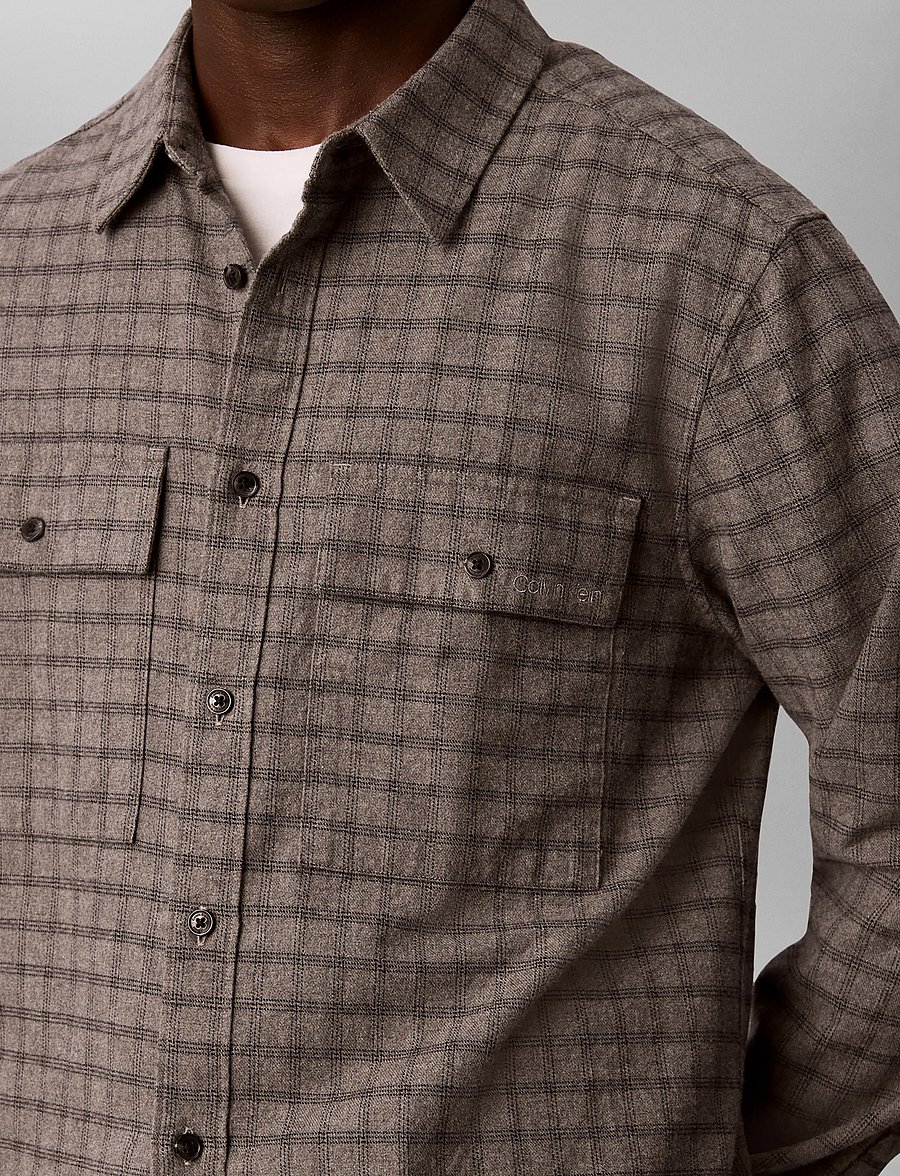 Calvin Klein - LS CHECK FLANNEL CLASSIC SHIRT - karierte hemden - charcoal heather - 4
