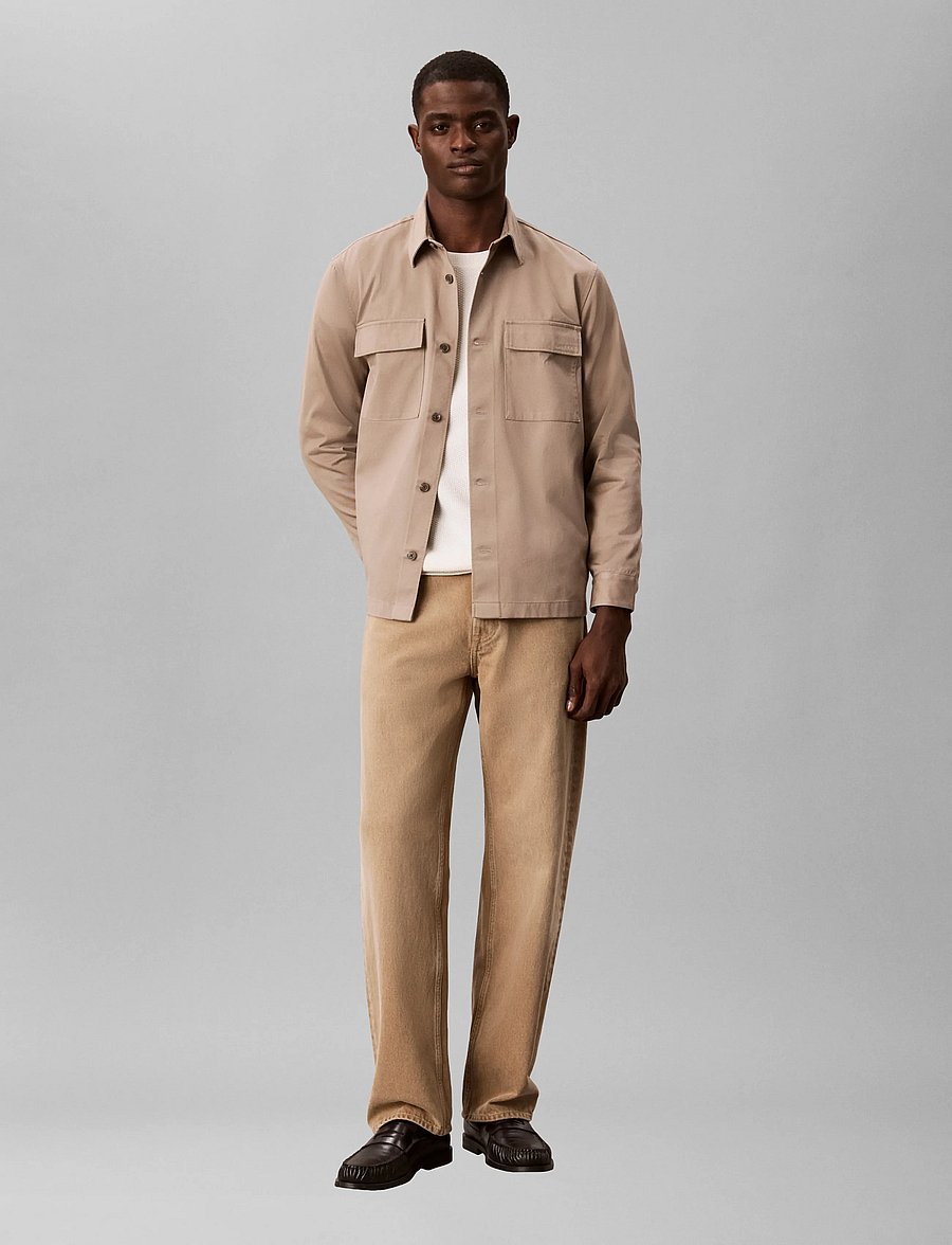 Calvin Klein - LS HEAVY UTILITY CTN TWL EASY OV - Überhemden - roasted cashew - 0