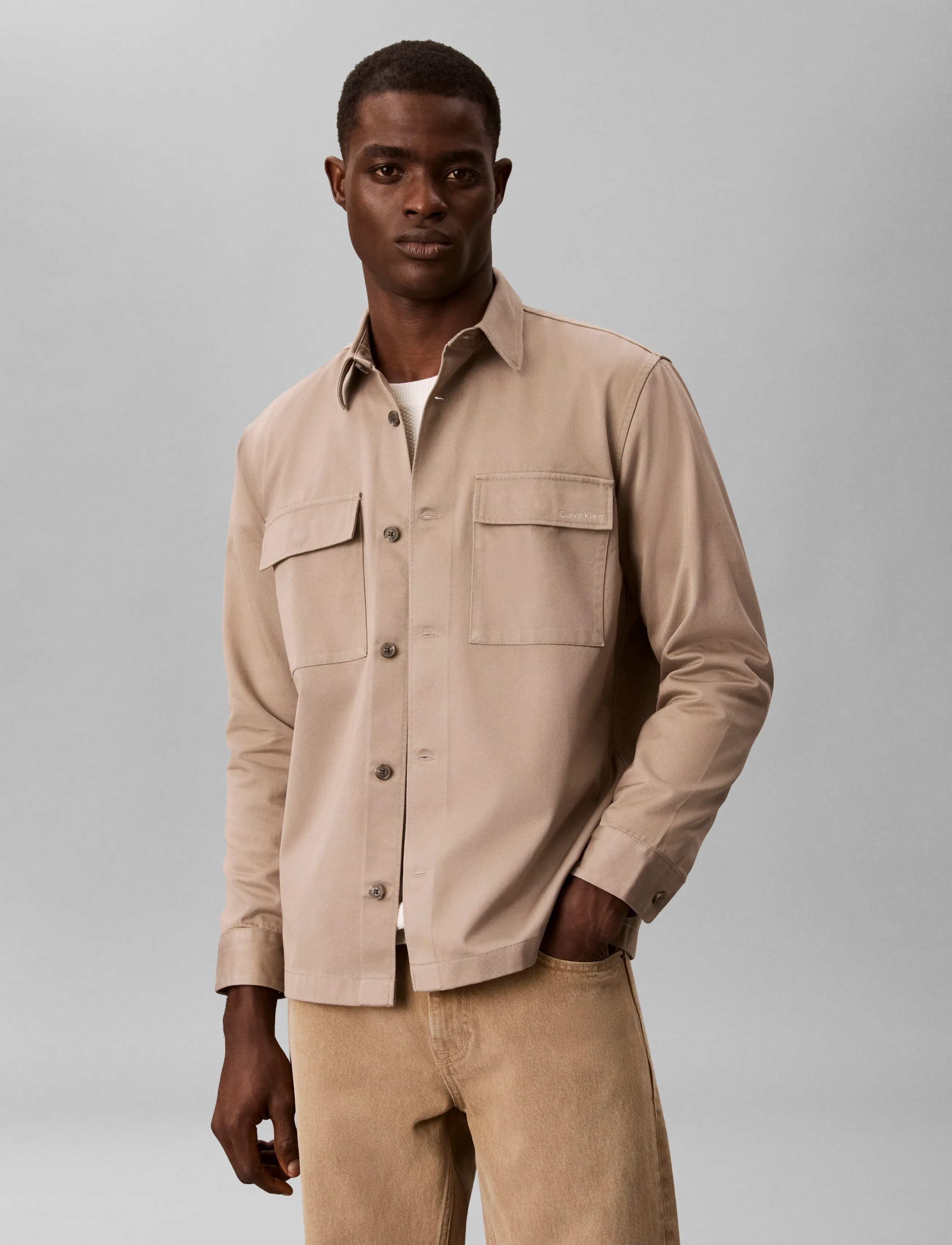 Calvin Klein - LS HEAVY UTILITY CTN TWL EASY OV - Überhemden - roasted cashew - 4