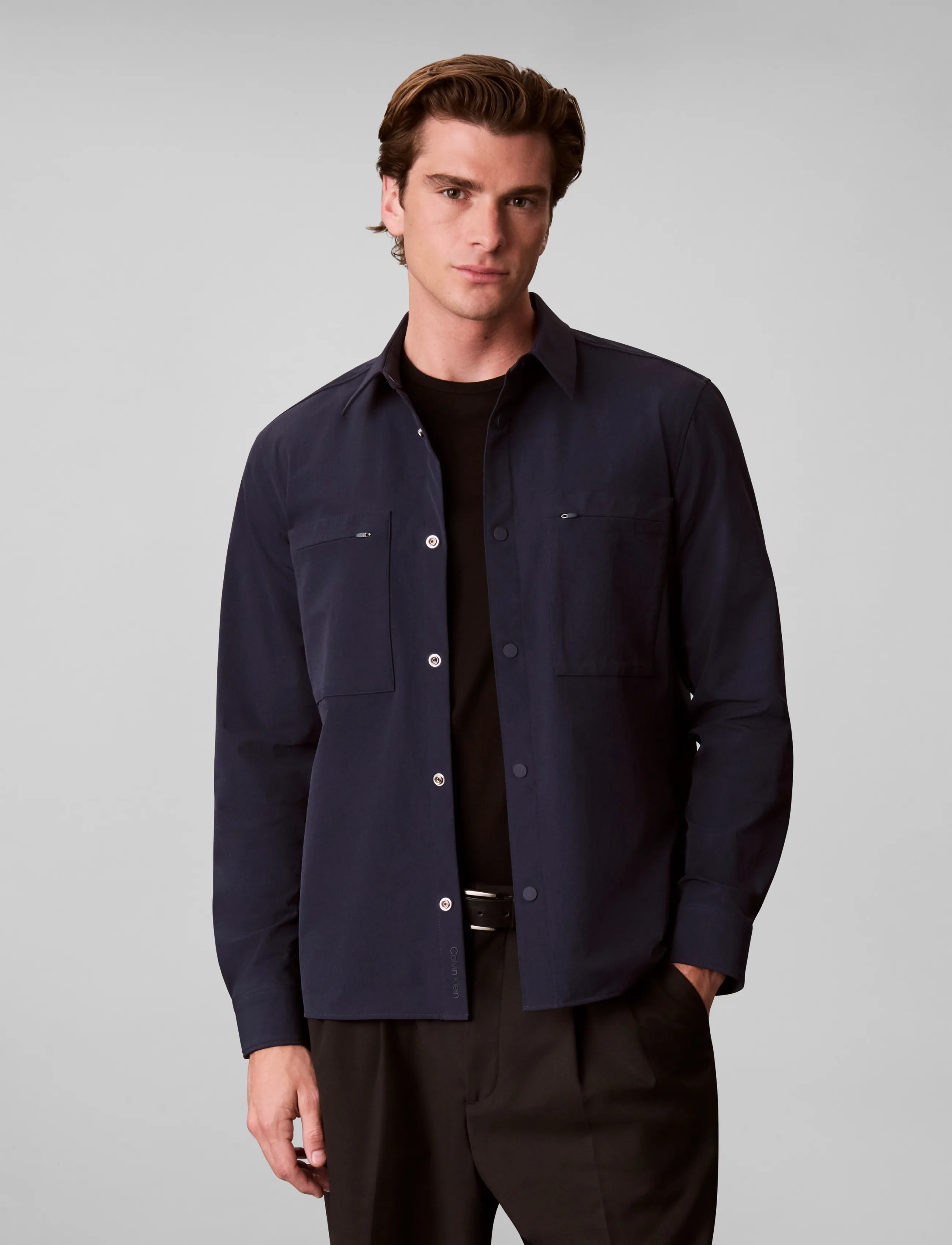 Calvin Klein Ls Tech Knit Dobby Classic Overs overshirts herr – bild 3