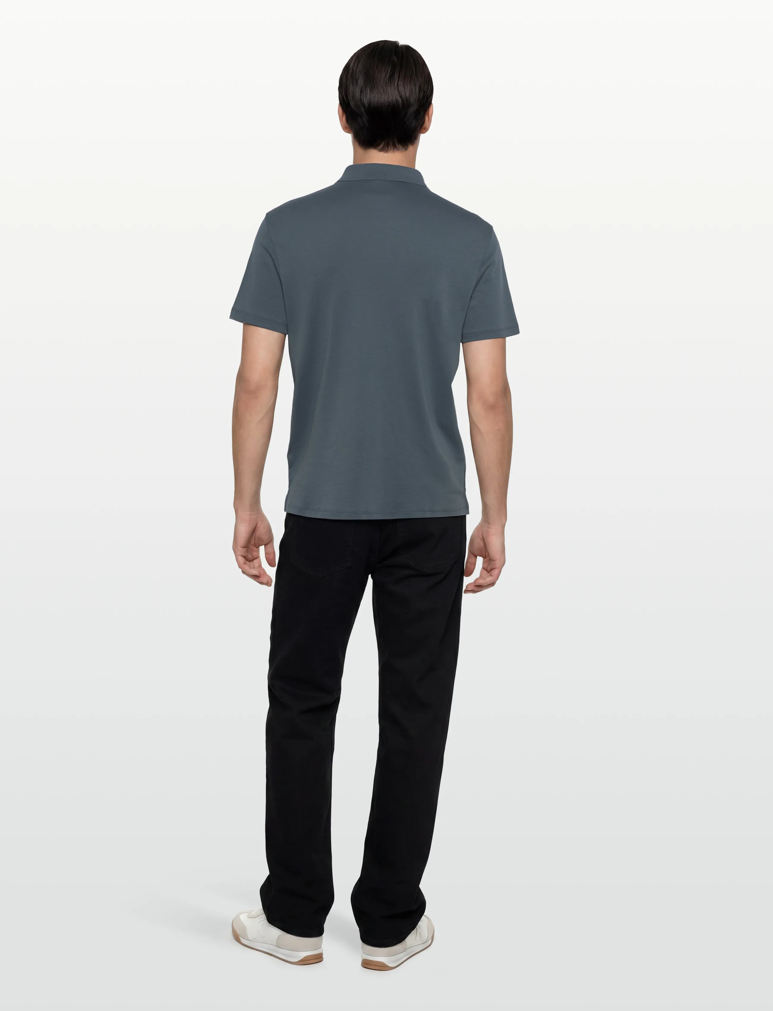 Calvin Klein - SS SLIM SUPIMA LOGO PATCH POLO - short-sleeved polos - dark slate - 4