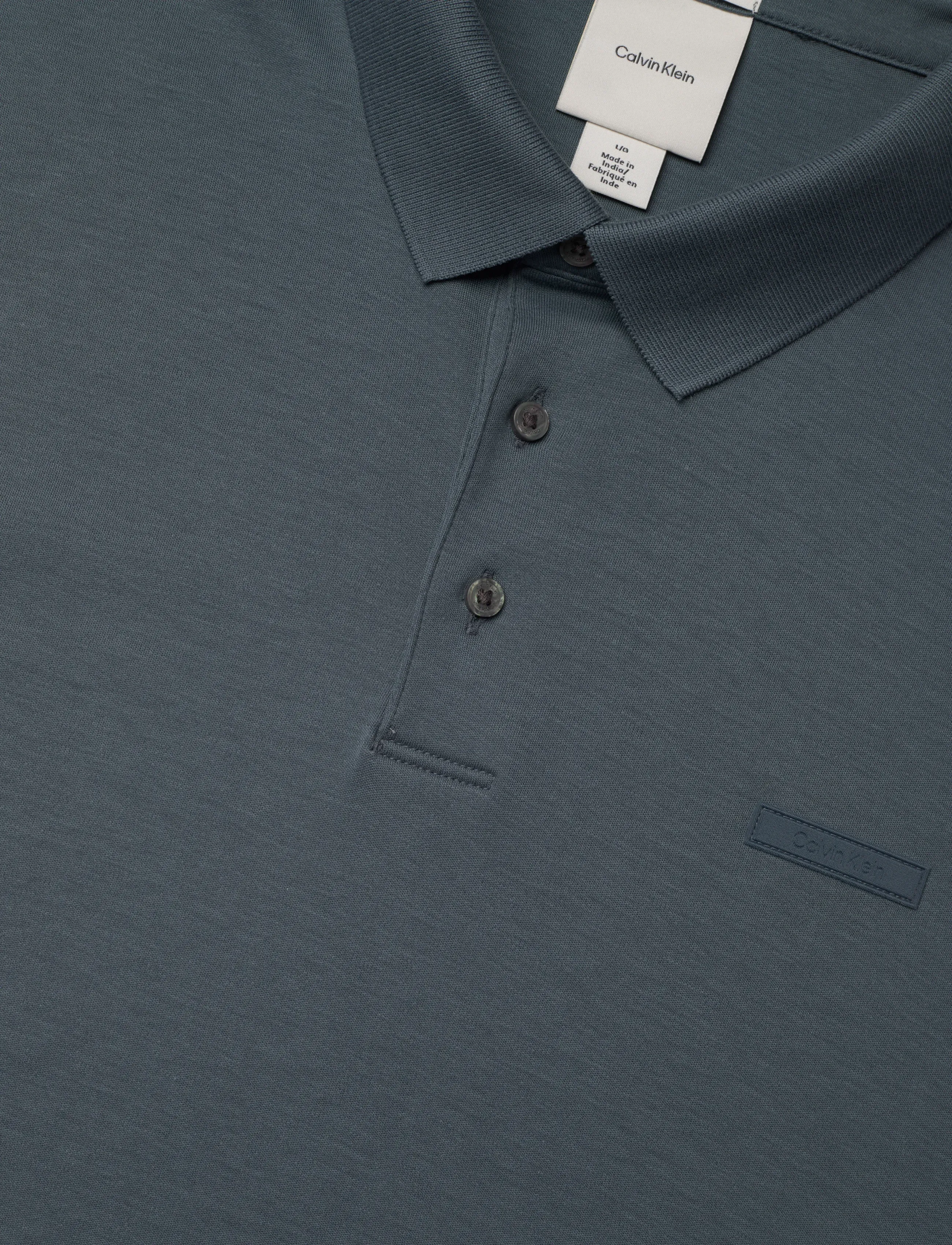 Calvin Klein - SS SLIM SUPIMA LOGO PATCH POLO - short-sleeved polos - dark slate - 2
