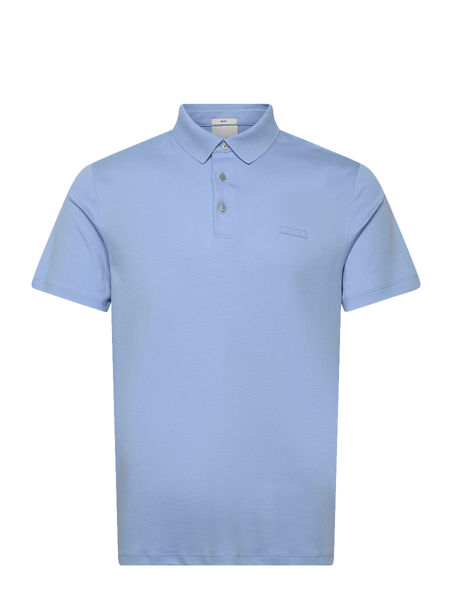 Calvin Klein - SS SLIM SUPIMA LOGO PATCH POLO - lühikeste varrukatega polod - placid blue - 0