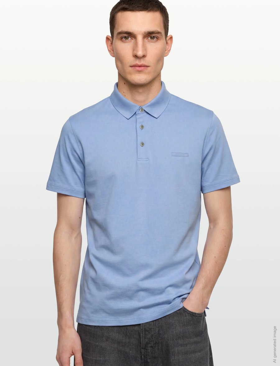 Calvin Klein - SS SLIM SUPIMA LOGO PATCH POLO - kurzärmelig - placid blue - 3