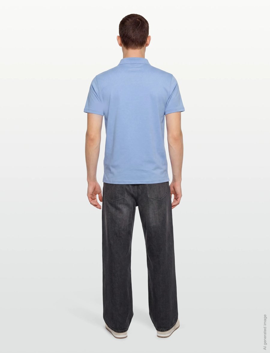 Calvin Klein - SS SLIM SUPIMA LOGO PATCH POLO - kurzärmelig - placid blue - 4