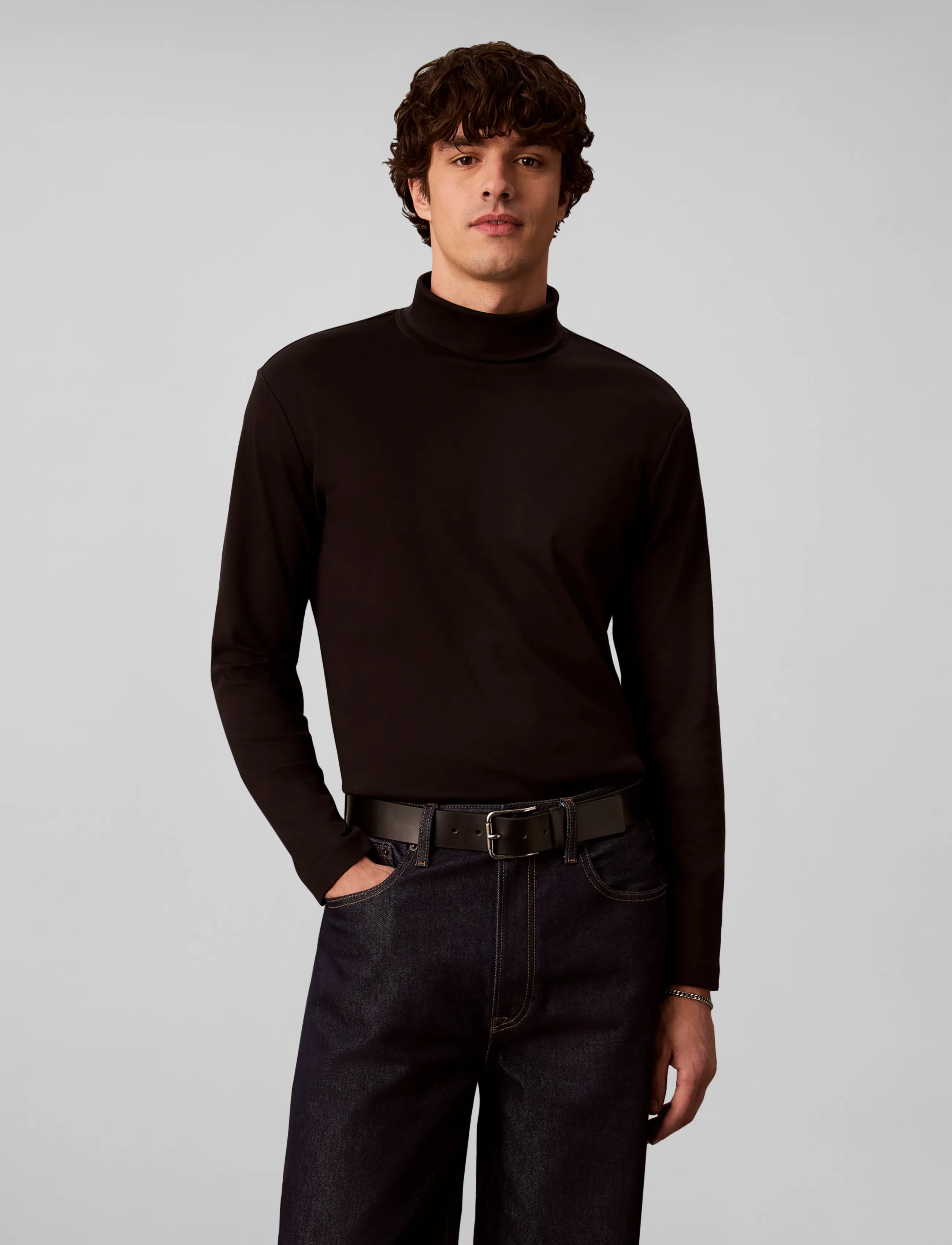 Calvin Klein - LS LIGHTWEIGHT SUPIMA ROLLNECK T - black - 3
