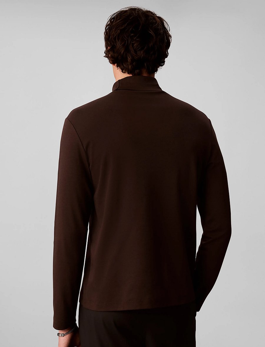 Calvin Klein - LS LIGHTWEIGHT SUPIMA ROLLNECK T - polokrage - black coffee - 2