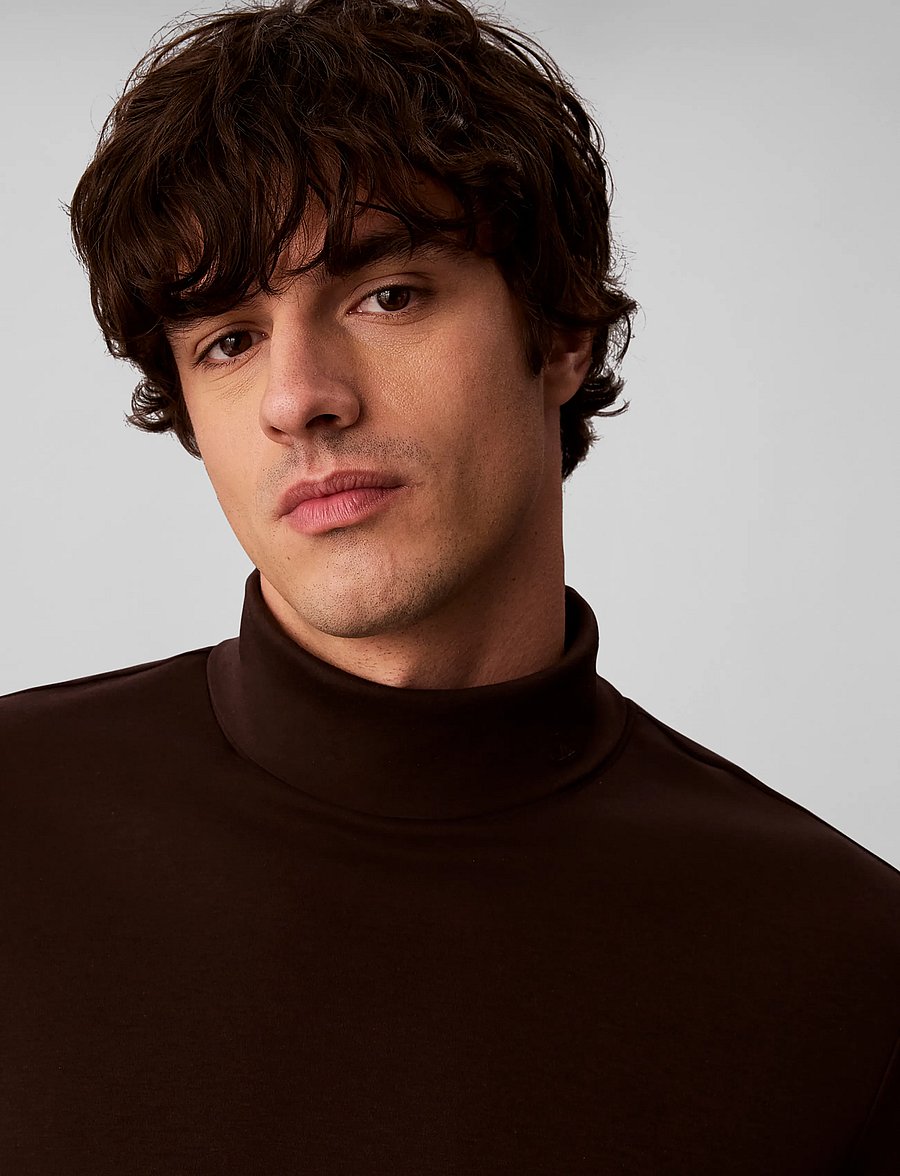 Calvin Klein - LS LIGHTWEIGHT SUPIMA ROLLNECK T - polokrage - black coffee - 4