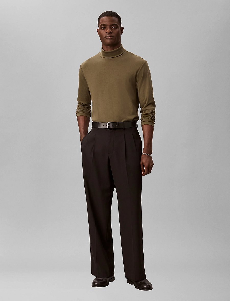 Calvin Klein - LS LIGHTWEIGHT SUPIMA ROLLNECK T - rullekraver - olive night - 0