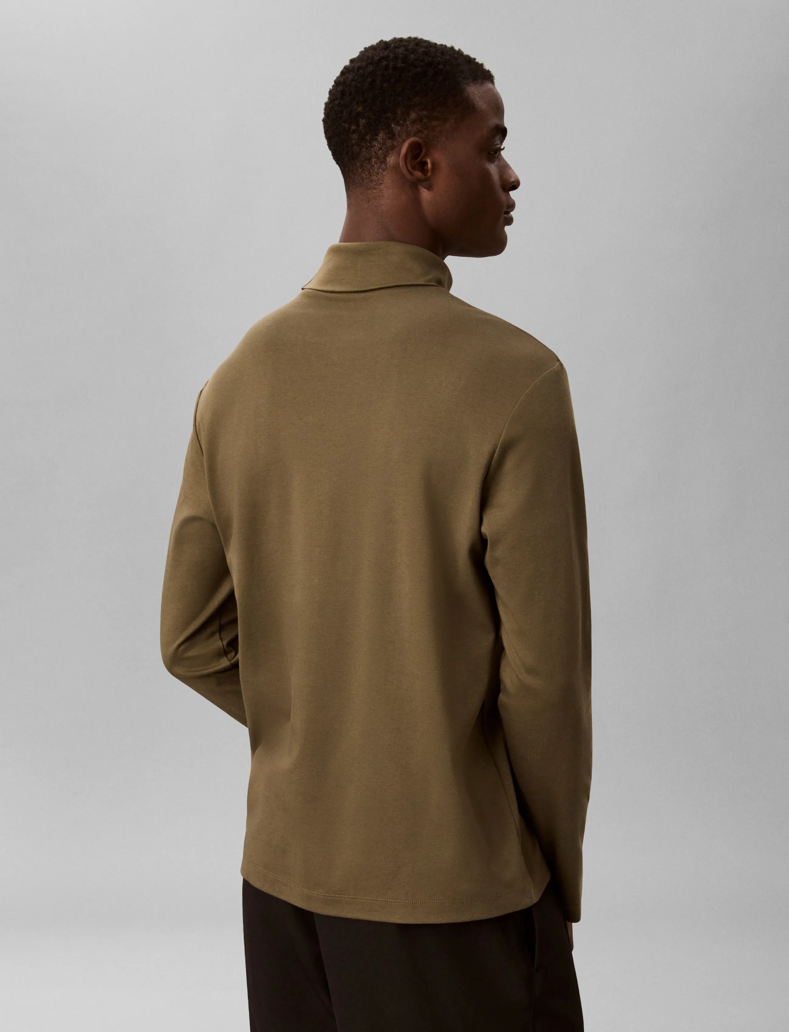 Calvin Klein - LS LIGHTWEIGHT SUPIMA ROLLNECK T - rullekraver - olive night - 2
