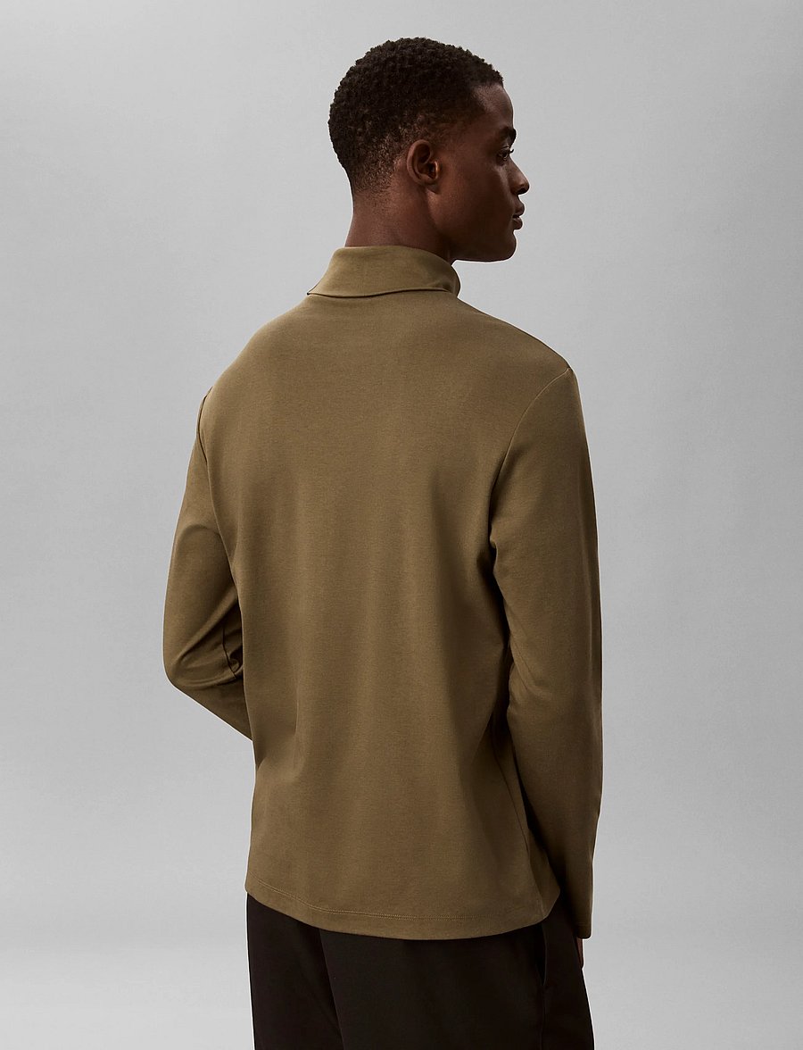 Calvin Klein - LS LIGHTWEIGHT SUPIMA ROLLNECK T - rullekraver - olive night - 2