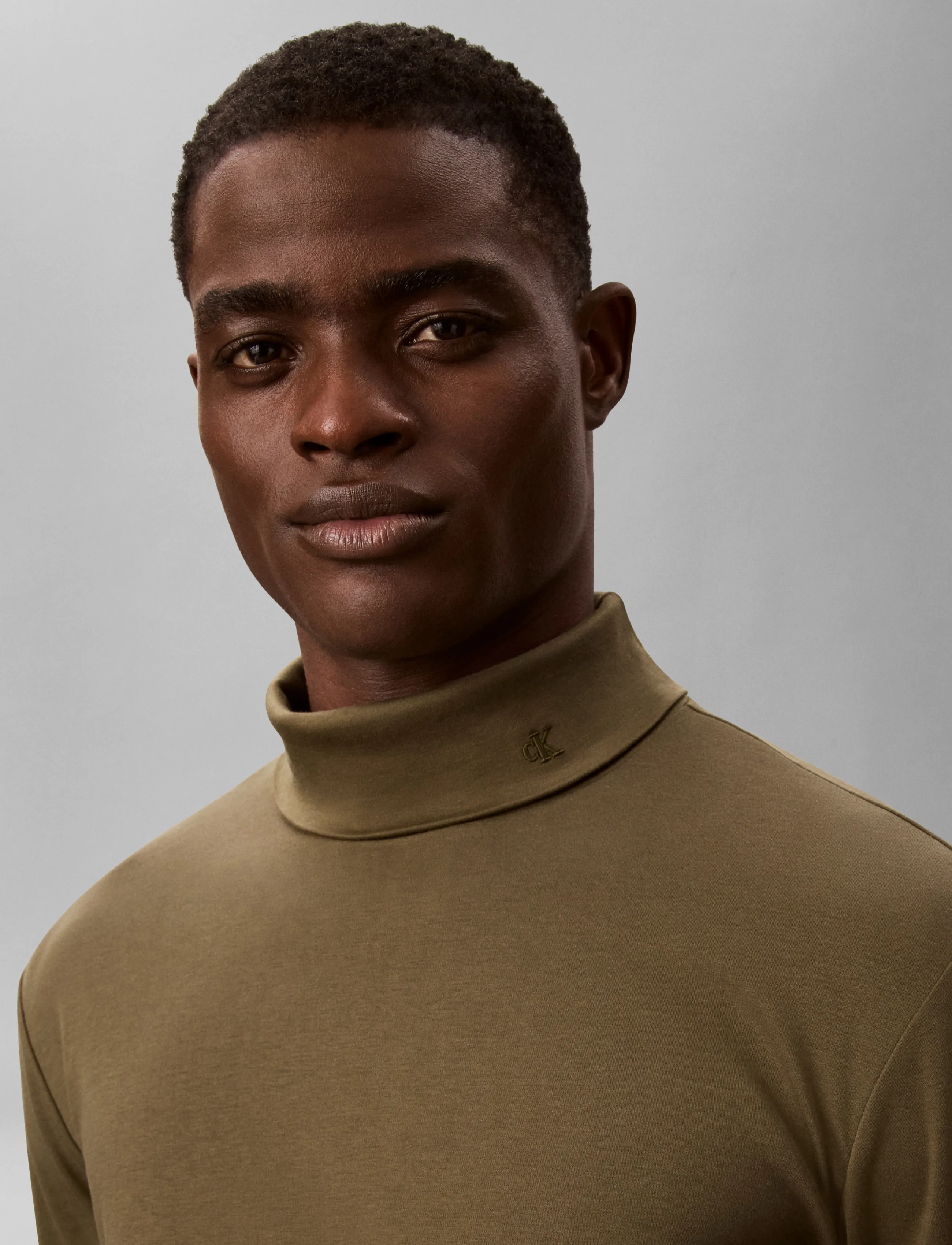 Calvin Klein - LS LIGHTWEIGHT SUPIMA ROLLNECK T - rullekraver - olive night - 4