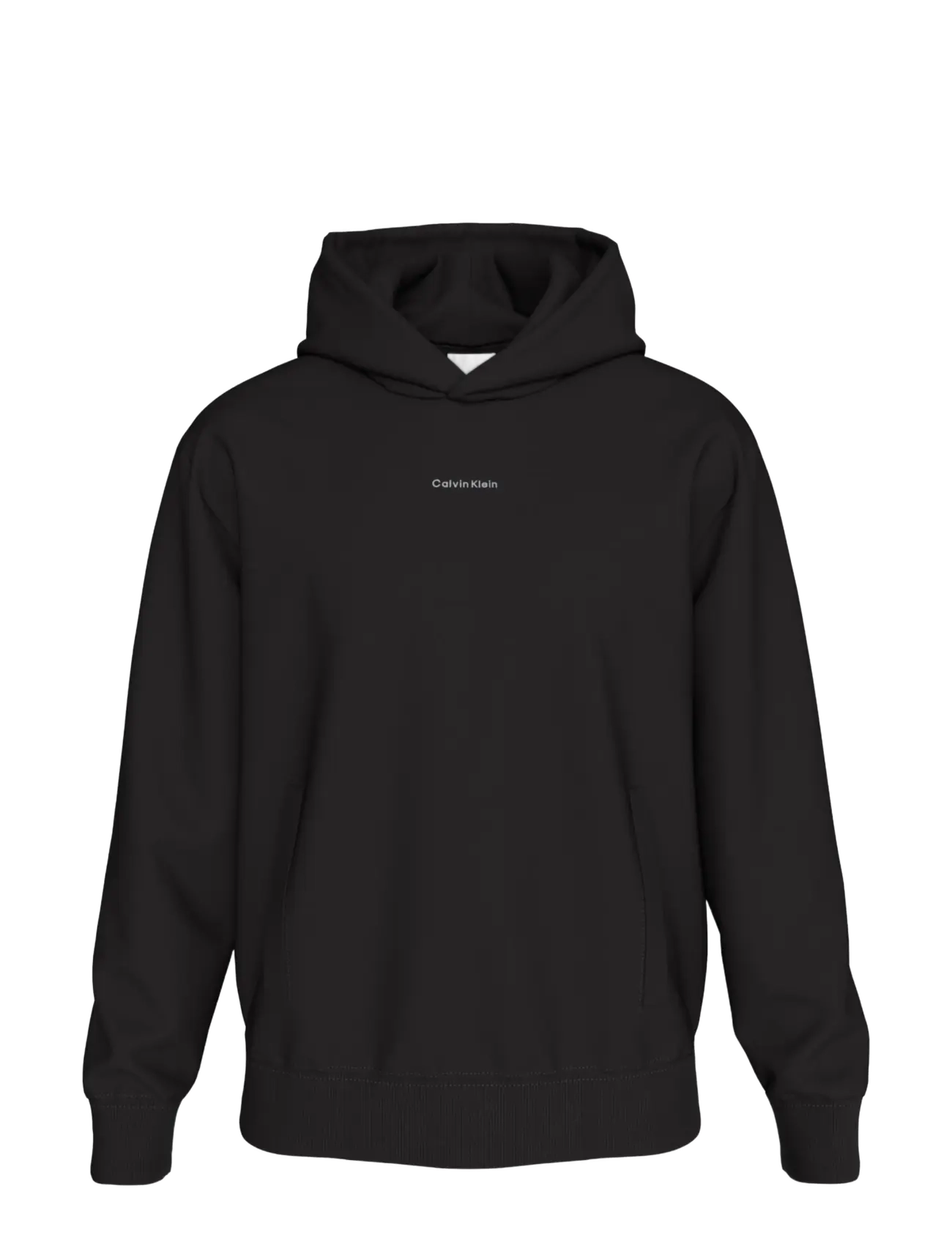 Calvin Klein Ls Premtrry Micro Logo Hoodie, Logo Hættetrøje, Sort, Str: L