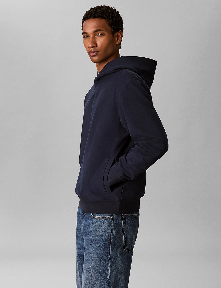 Calvin Klein - LS PREMTRRY MICRO LOGO HOODIE - kapuutsiga pusad - dark sapphire - 5