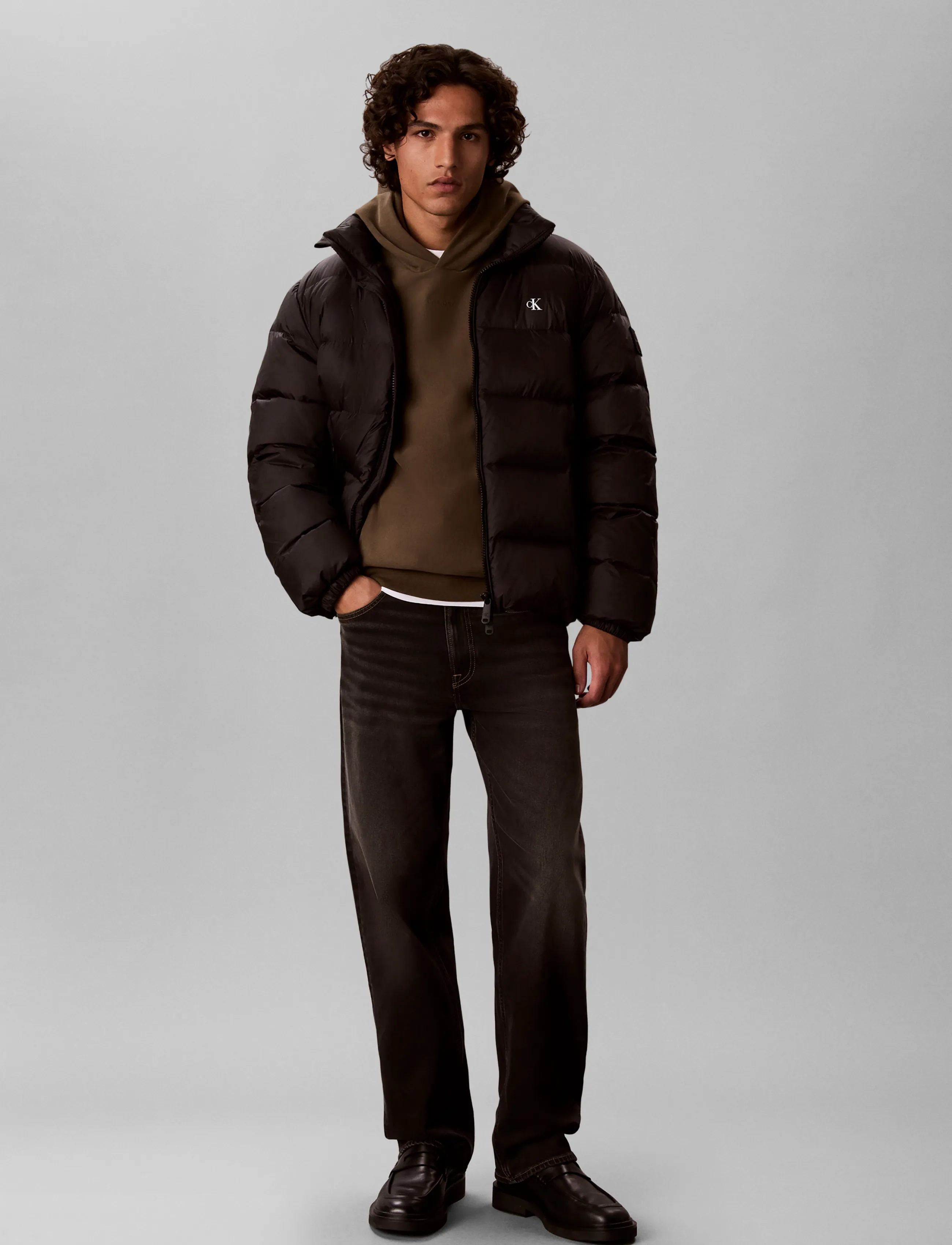 Calvin Klein - LS PREMTRRY MICRO LOGO HOODIE - kapuzenpullover - olive night - 2