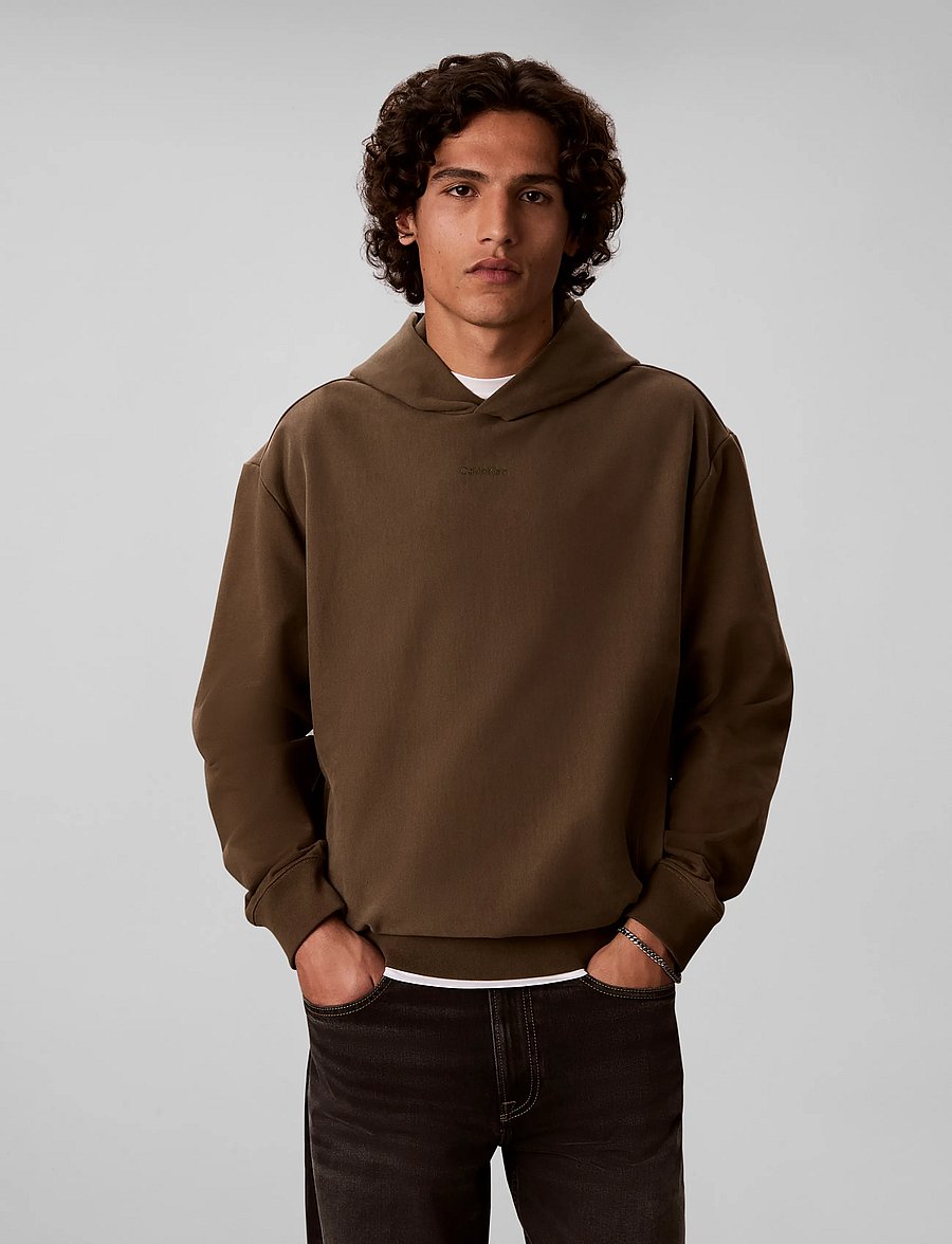 Calvin Klein - LS PREMTRRY MICRO LOGO HOODIE - kapuzenpullover - olive night - 0