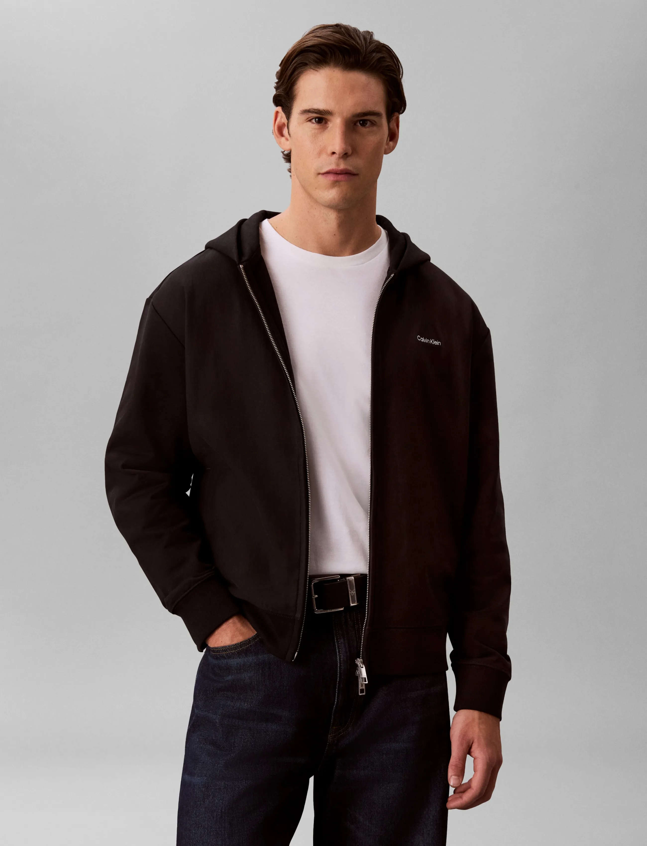 Calvin Klein - LS MICRO LOGO DBL  FZ HOODIE - kapuzenpullover - black - 3