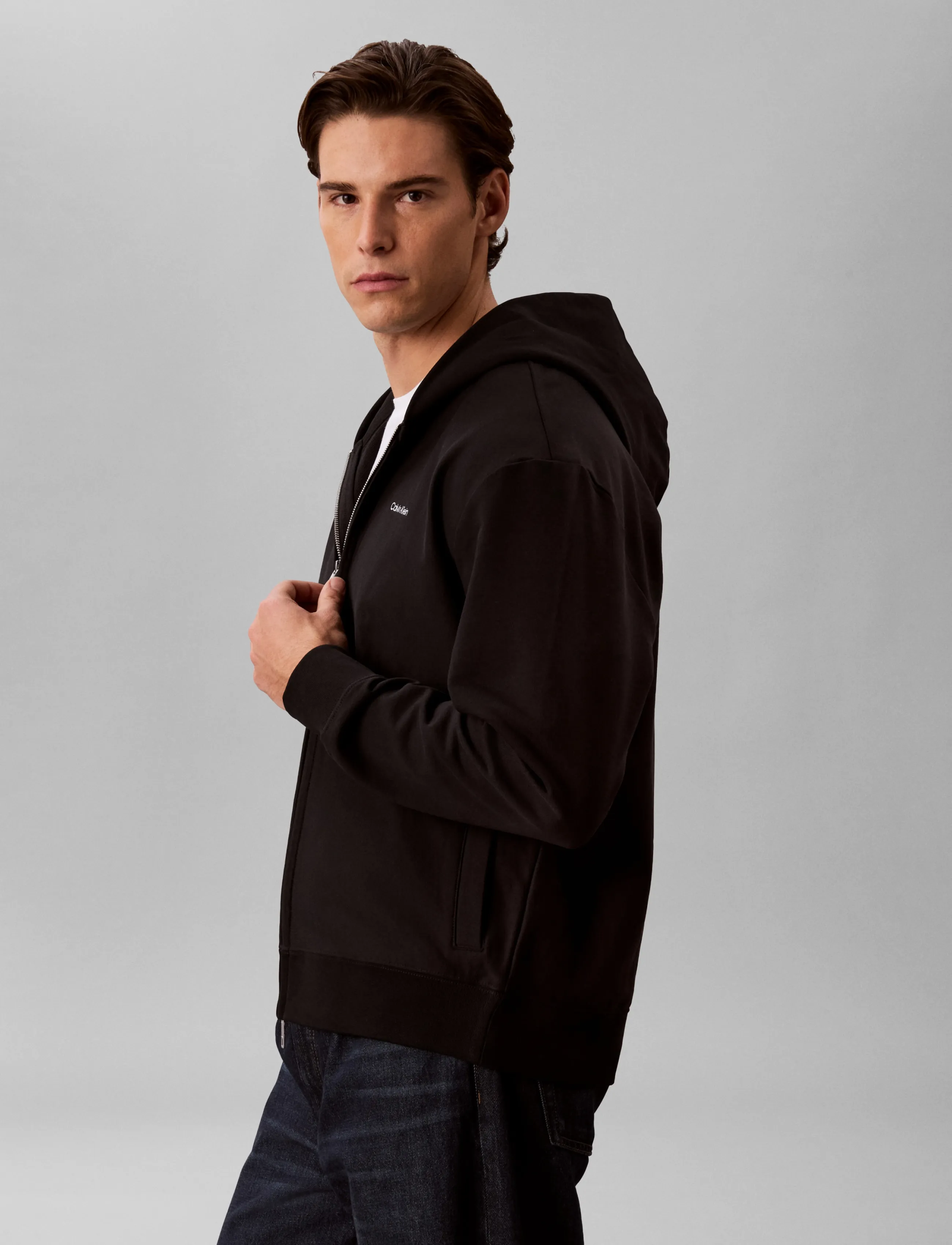 Calvin Klein - LS MICRO LOGO DBL  FZ HOODIE - kapuzenpullover - black - 5