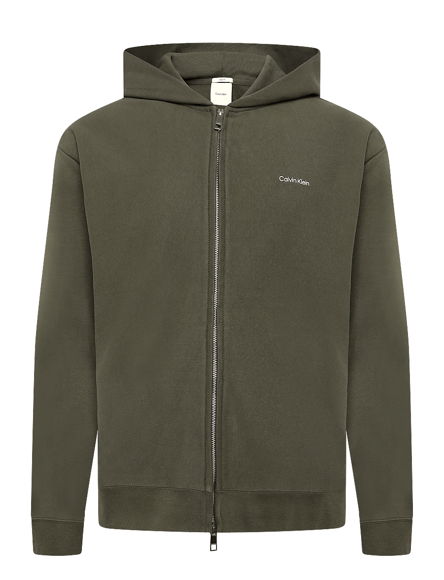 Calvin Klein - LS MICRO LOGO DBL FZ HOODIE - kapuutsiga pusad - olive night - 1