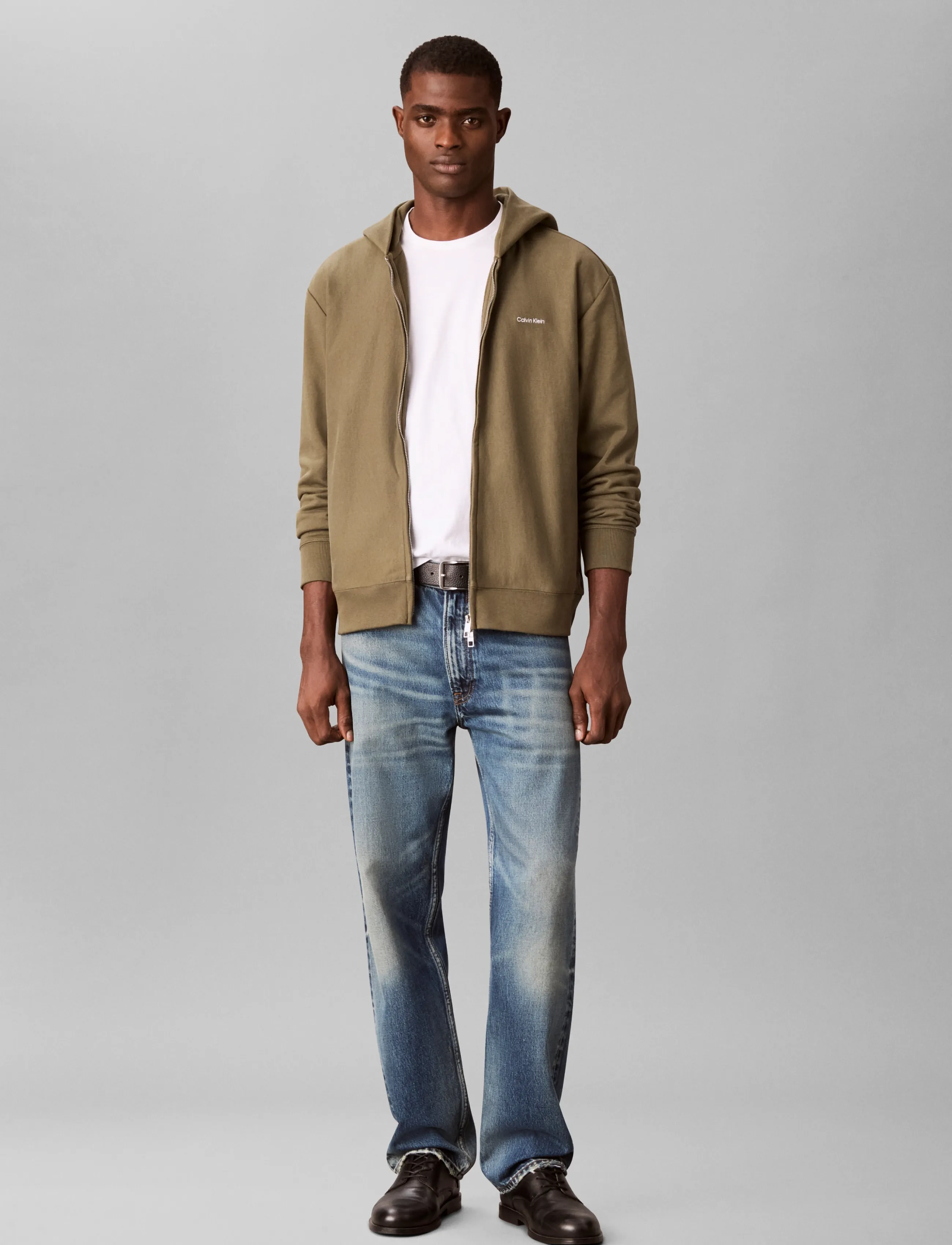 Calvin Klein - LS MICRO LOGO DBL  FZ HOODIE - hoodies - olive night - 4