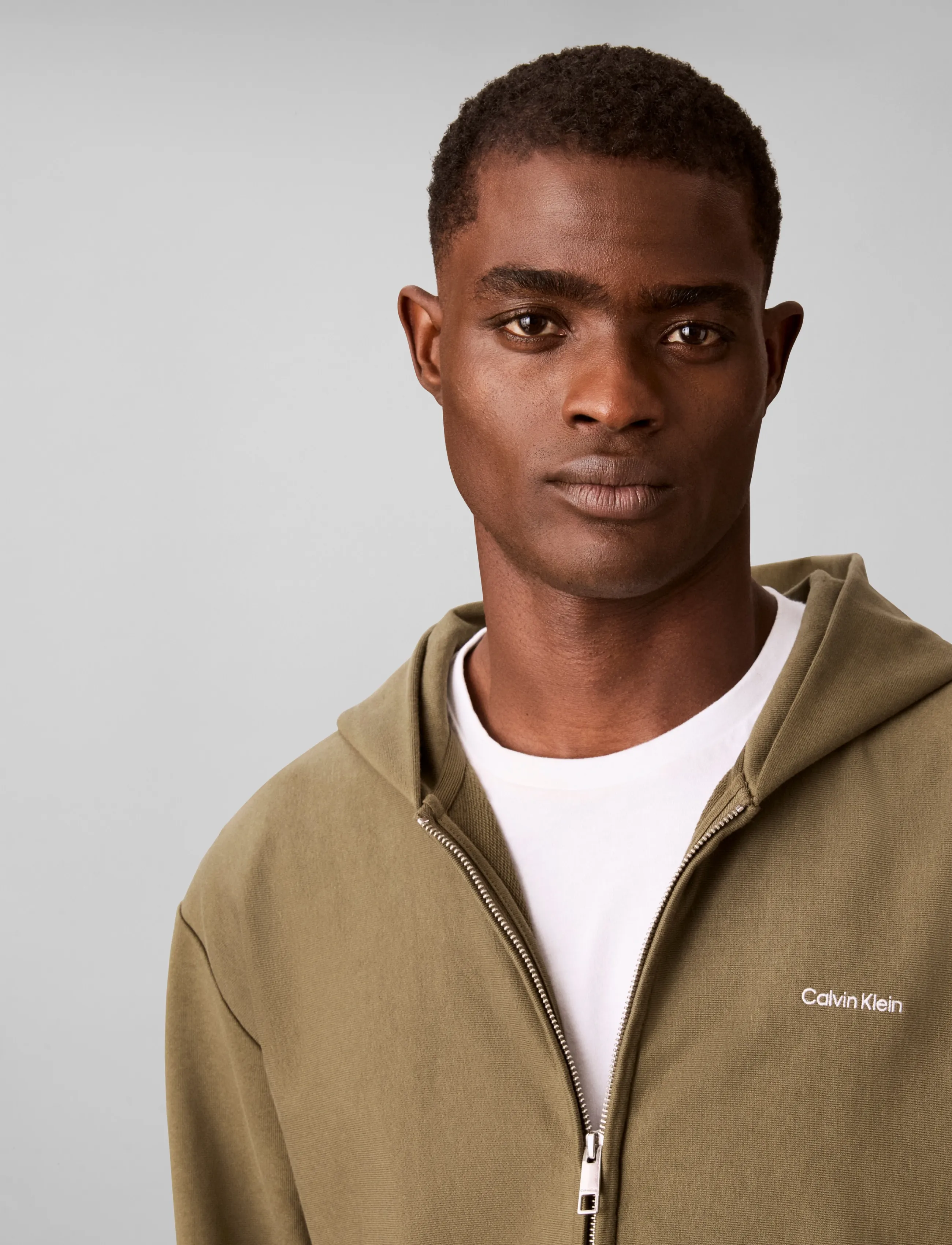 Calvin Klein - LS MICRO LOGO DBL  FZ HOODIE - hoodies - olive night - 5