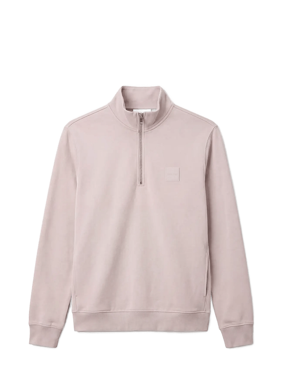 Calvin Klein - LS 350 TERRY SPW RUBBER BADGE QT - pullover mit halbem reißverschluss - ashes of roses - 1