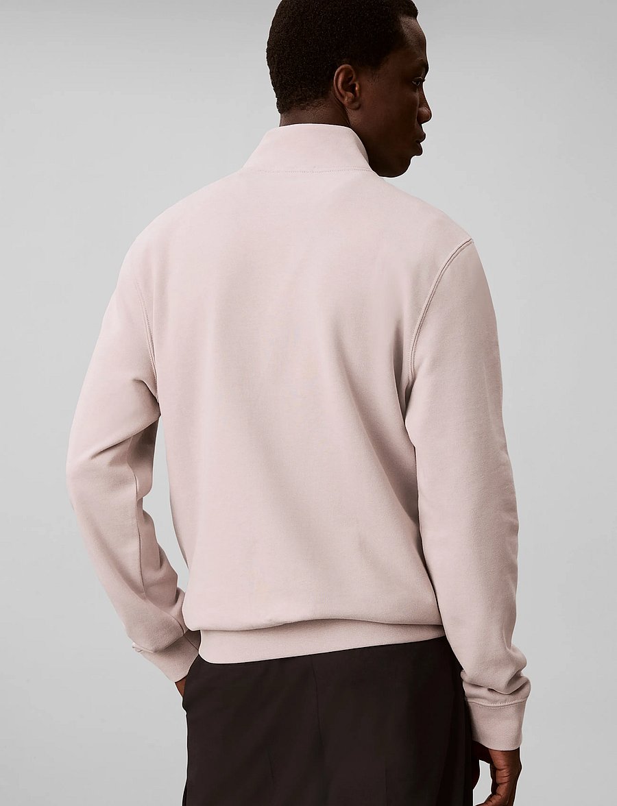 Calvin Klein - LS 350 TERRY SPW RUBBER BADGE QT - pullover mit halbem reißverschluss - ashes of roses - 2