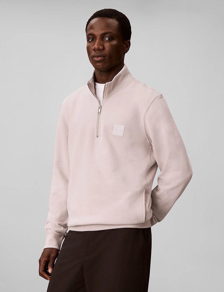 Calvin Klein - LS 350 TERRY SPW RUBBER BADGE QT - pullover mit halbem reißverschluss - ashes of roses - 3