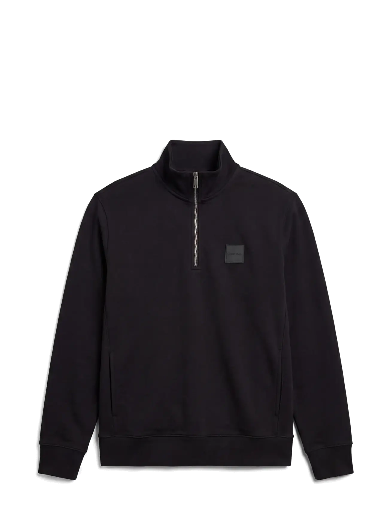 Calvin Klein - LS 350 TERRY SPW RUBBER BADGE QT - pullover mit halbem reißverschluss - black - 1