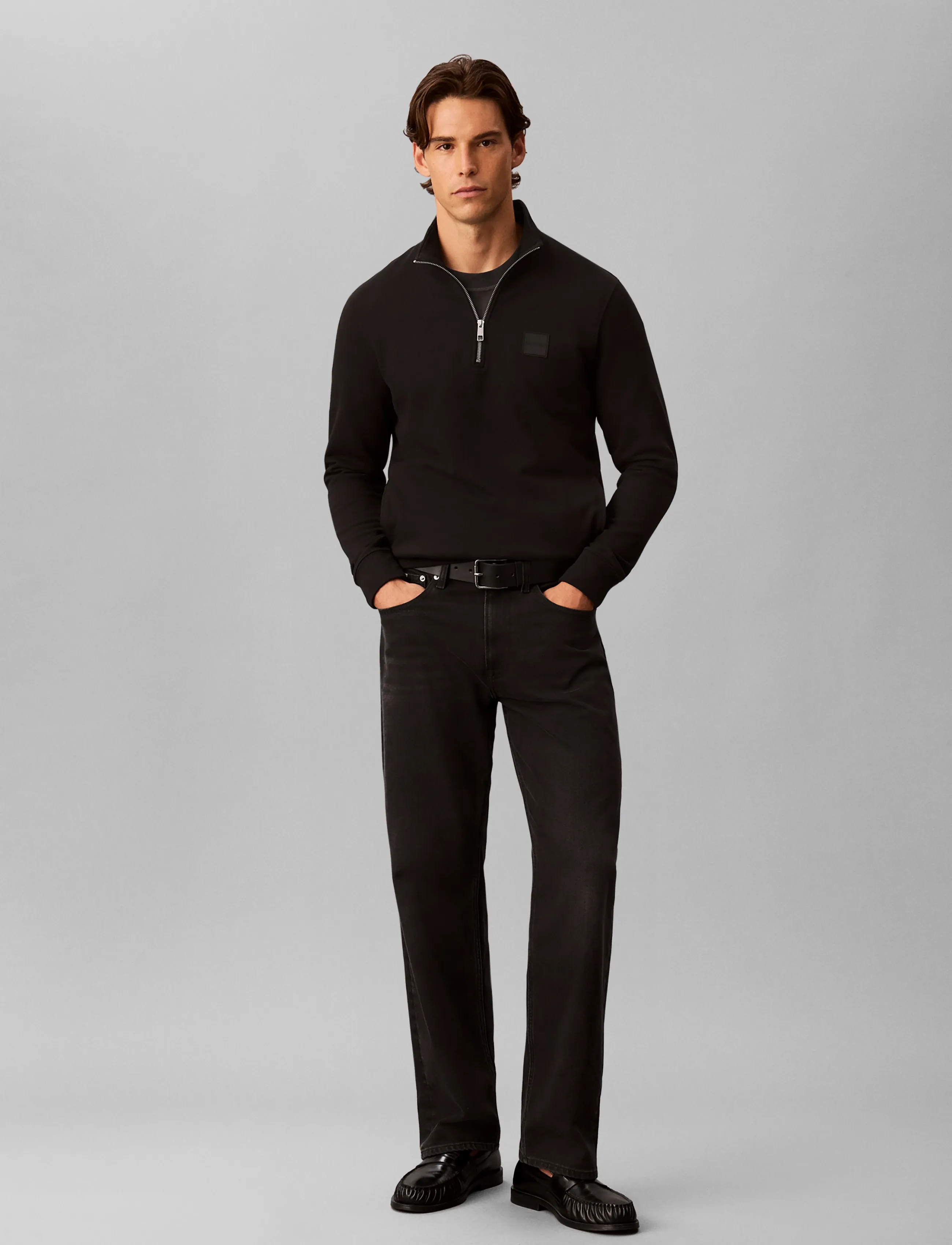 Calvin Klein LS 350 TERRY SPW RUBBER BADGE QT - Inspiration - BLACK / black