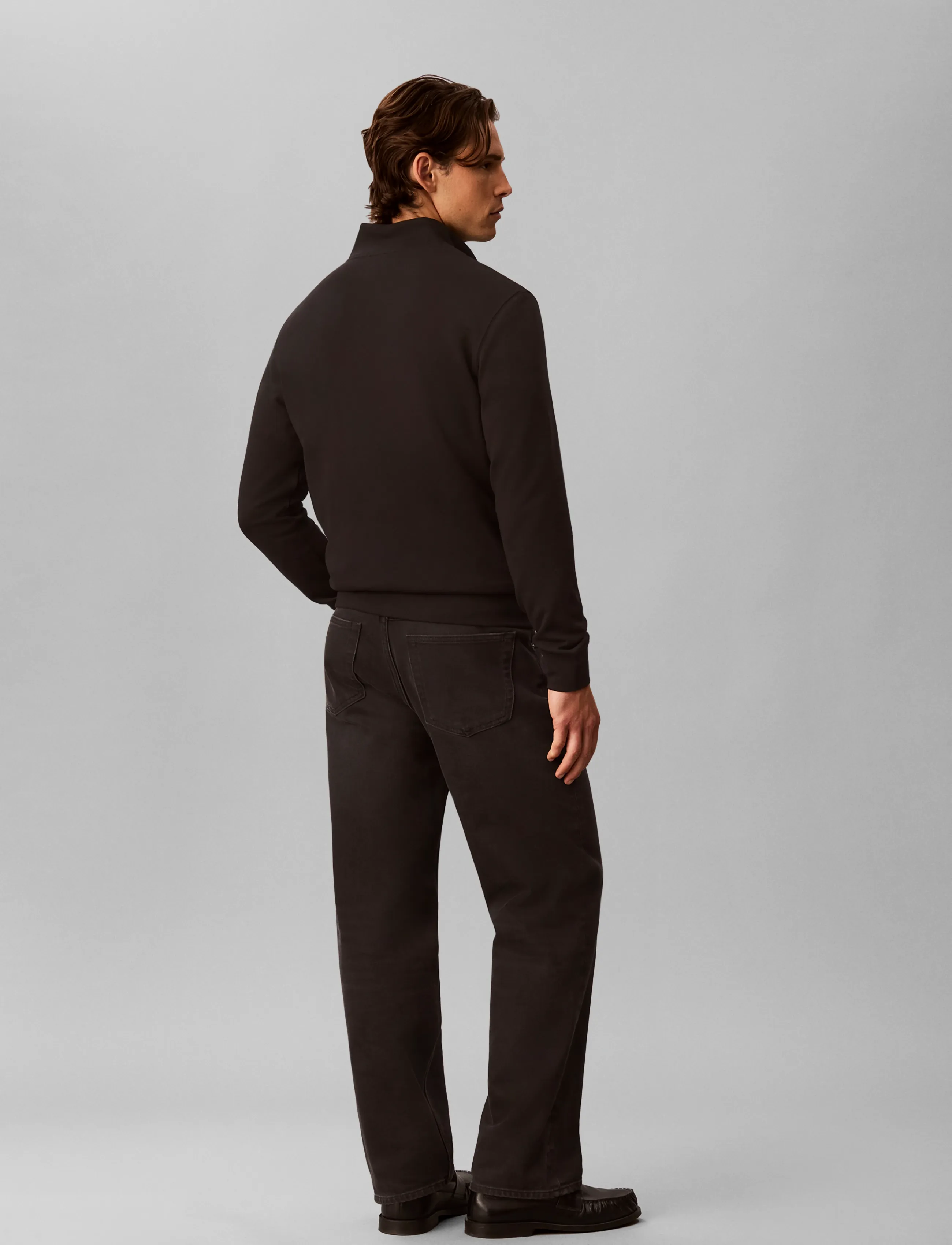 Calvin Klein - LS 350 TERRY SPW RUBBER BADGE QT - pullover mit halbem reißverschluss - black - 2