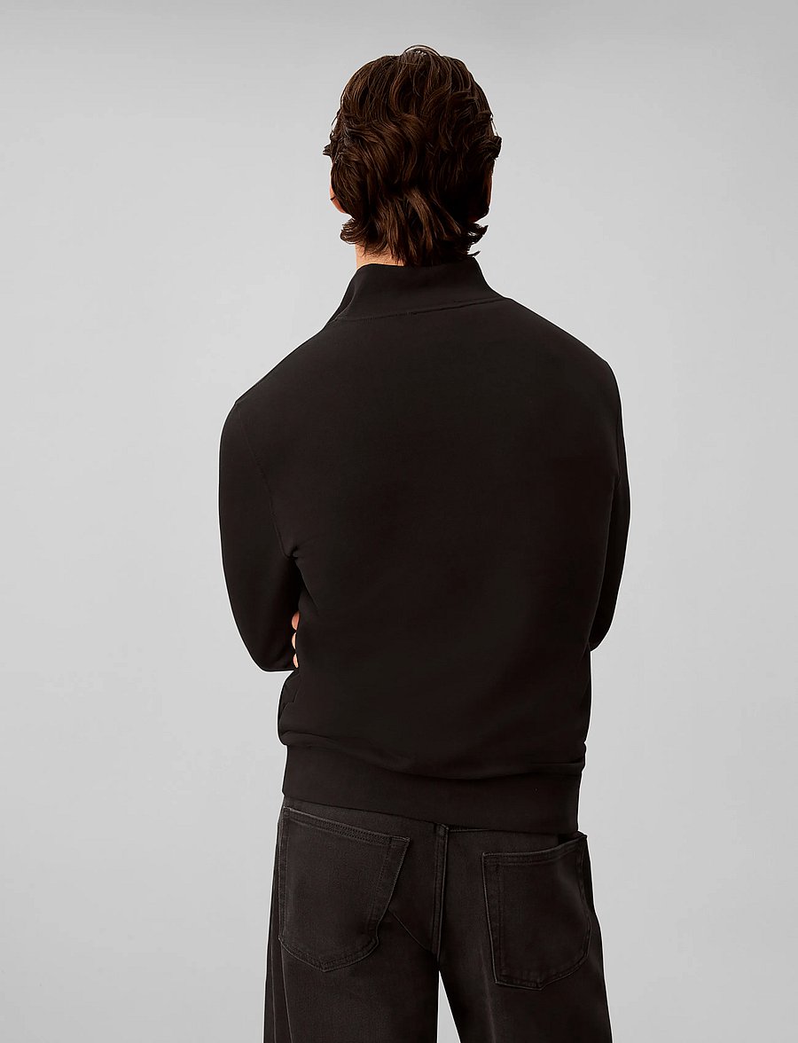 Calvin Klein - LS 350 TERRY SPW RUBBER BADGE QT - pullover mit halbem reißverschluss - black - 5