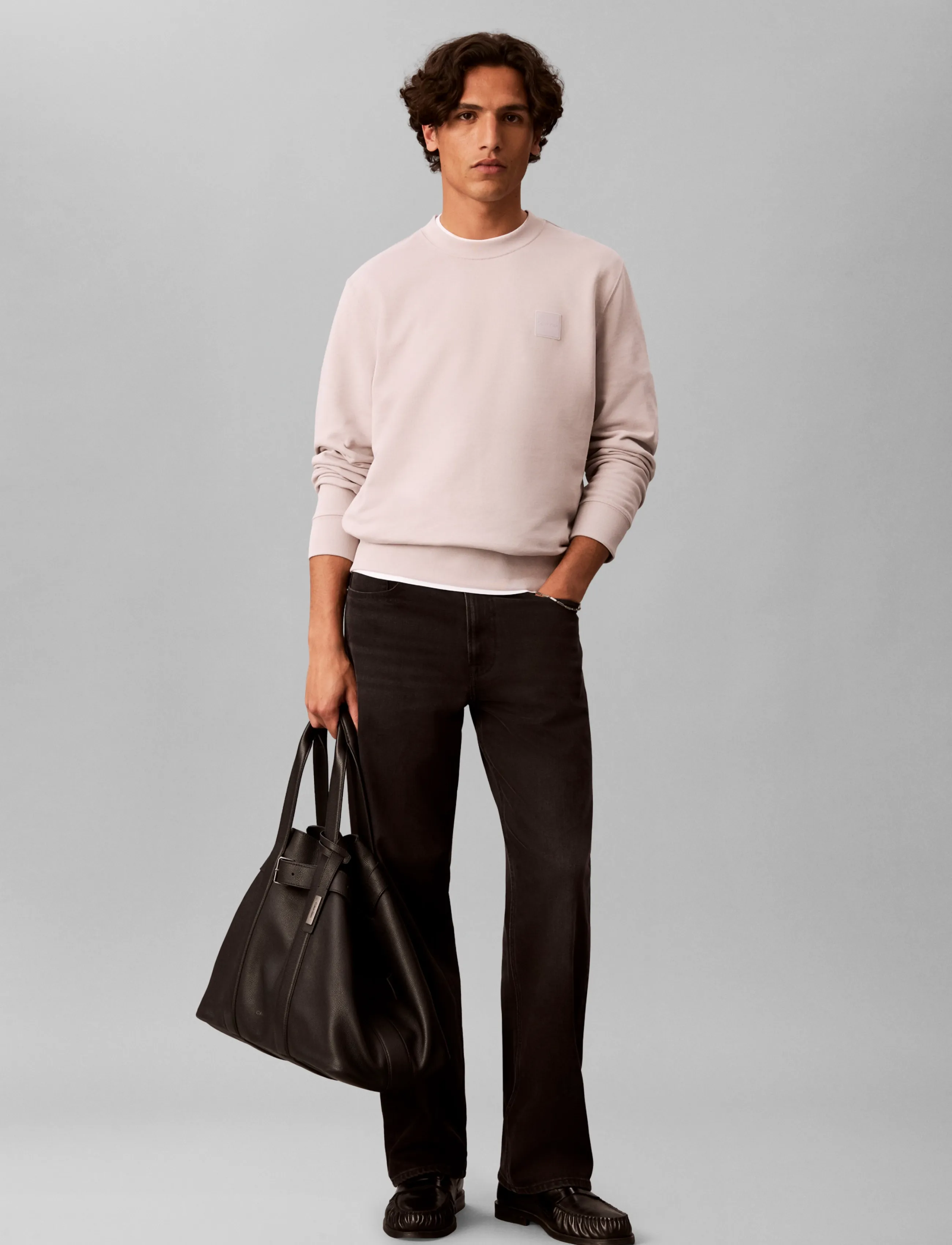 Calvin Klein CLSSIC 350 TERRY RUBBER BDGE CN - Sweatshirts - ASHES OF ROSES / pink/rose