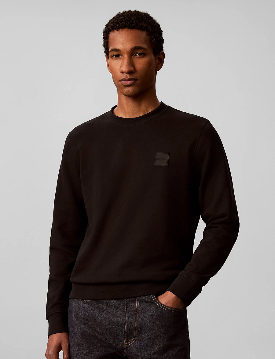 Calvin Klein - LS 350 TERRY SPW RUBBER BADGE CR - shop by occasion - black - 3