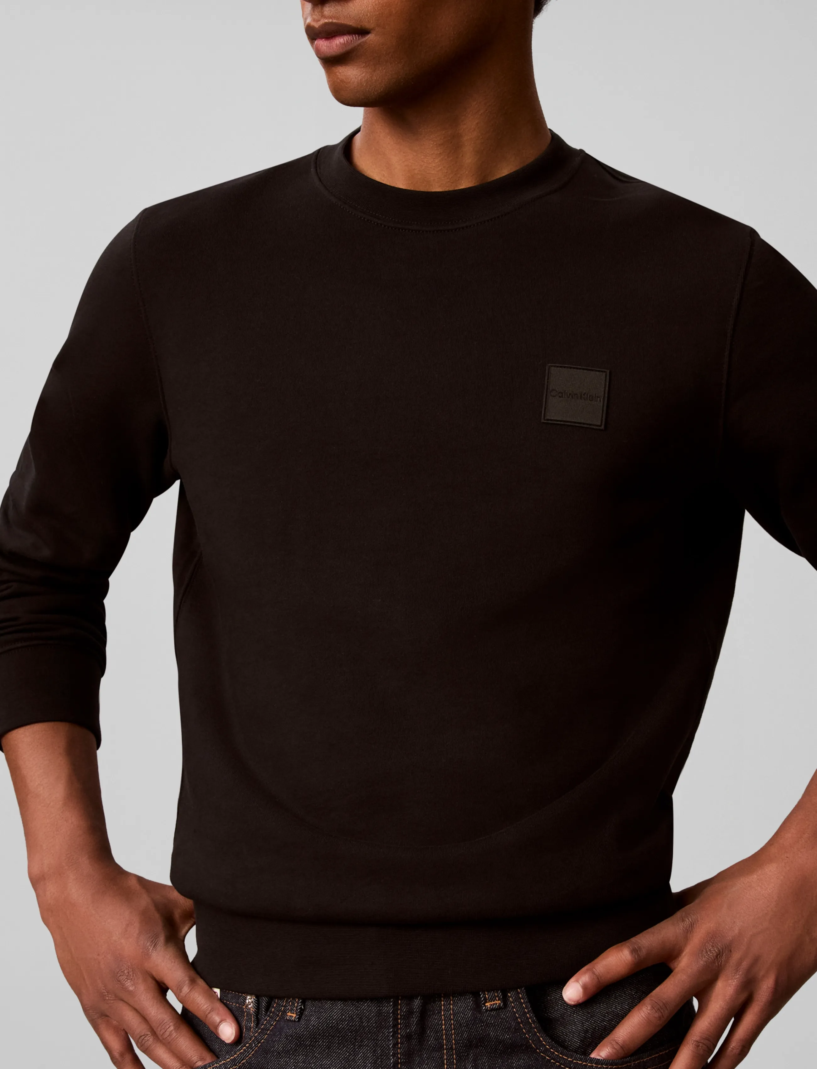 Calvin Klein - LS 350 TERRY SPW RUBBER BADGE CR - black - 5