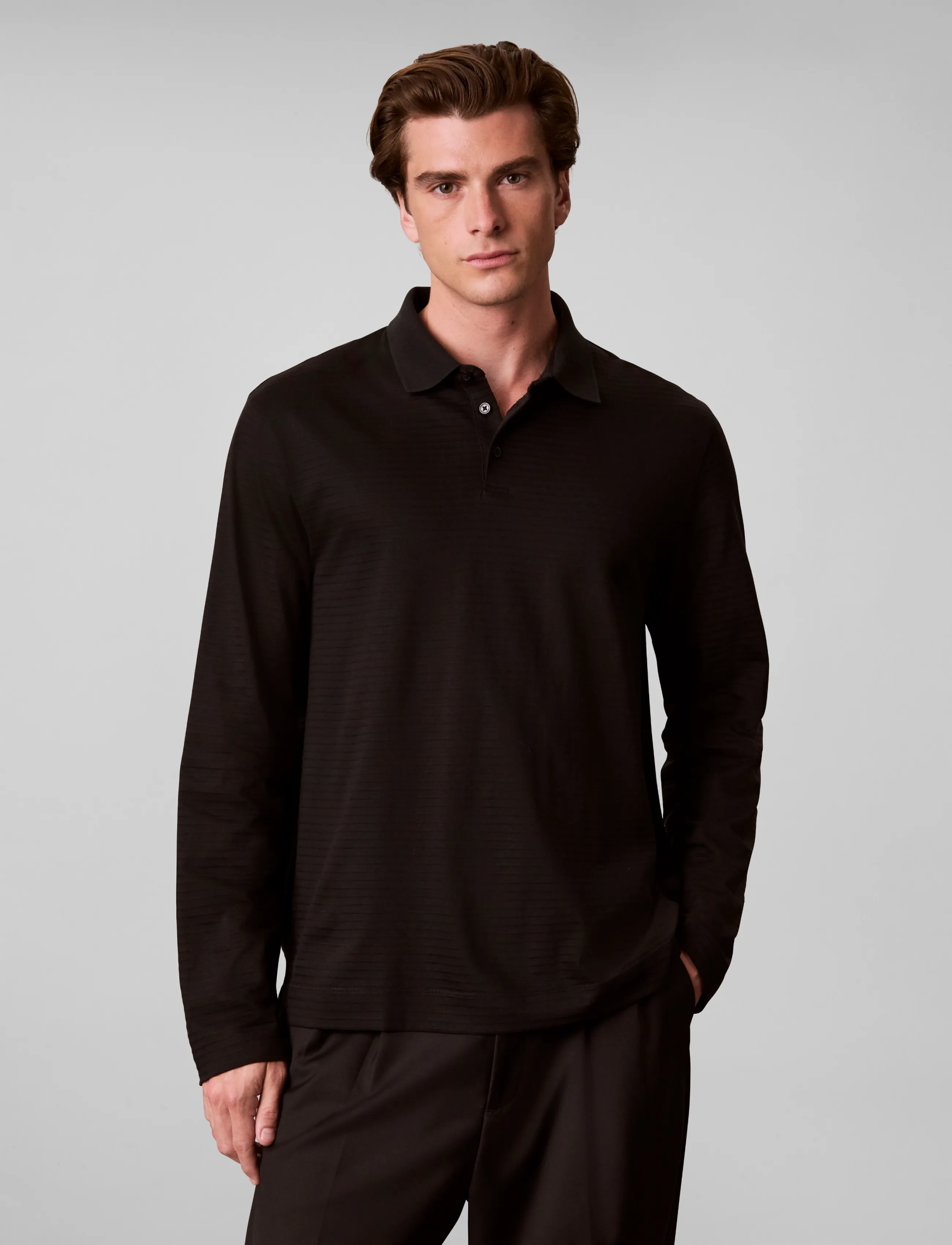 Ls Textured Stripe Polo 3