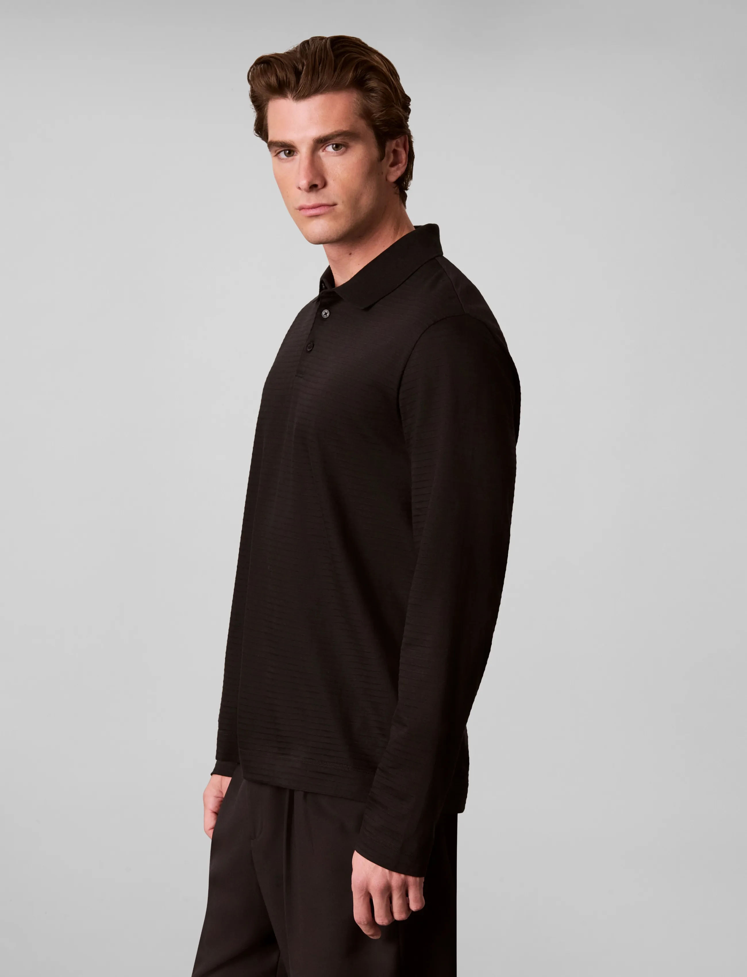 Ls Textured Stripe Polo 5