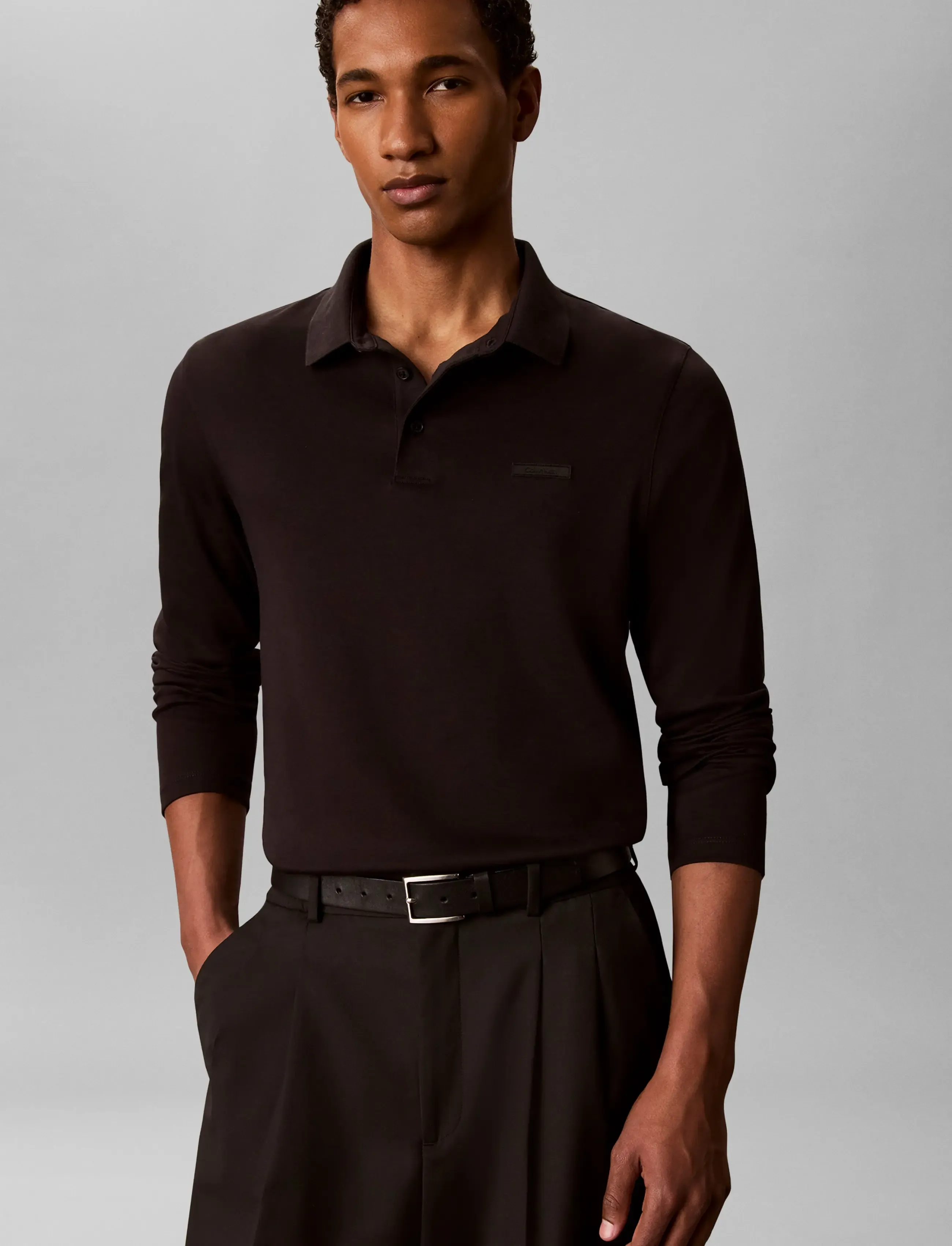 Ls Slim Supima Logo Patch Polo 5