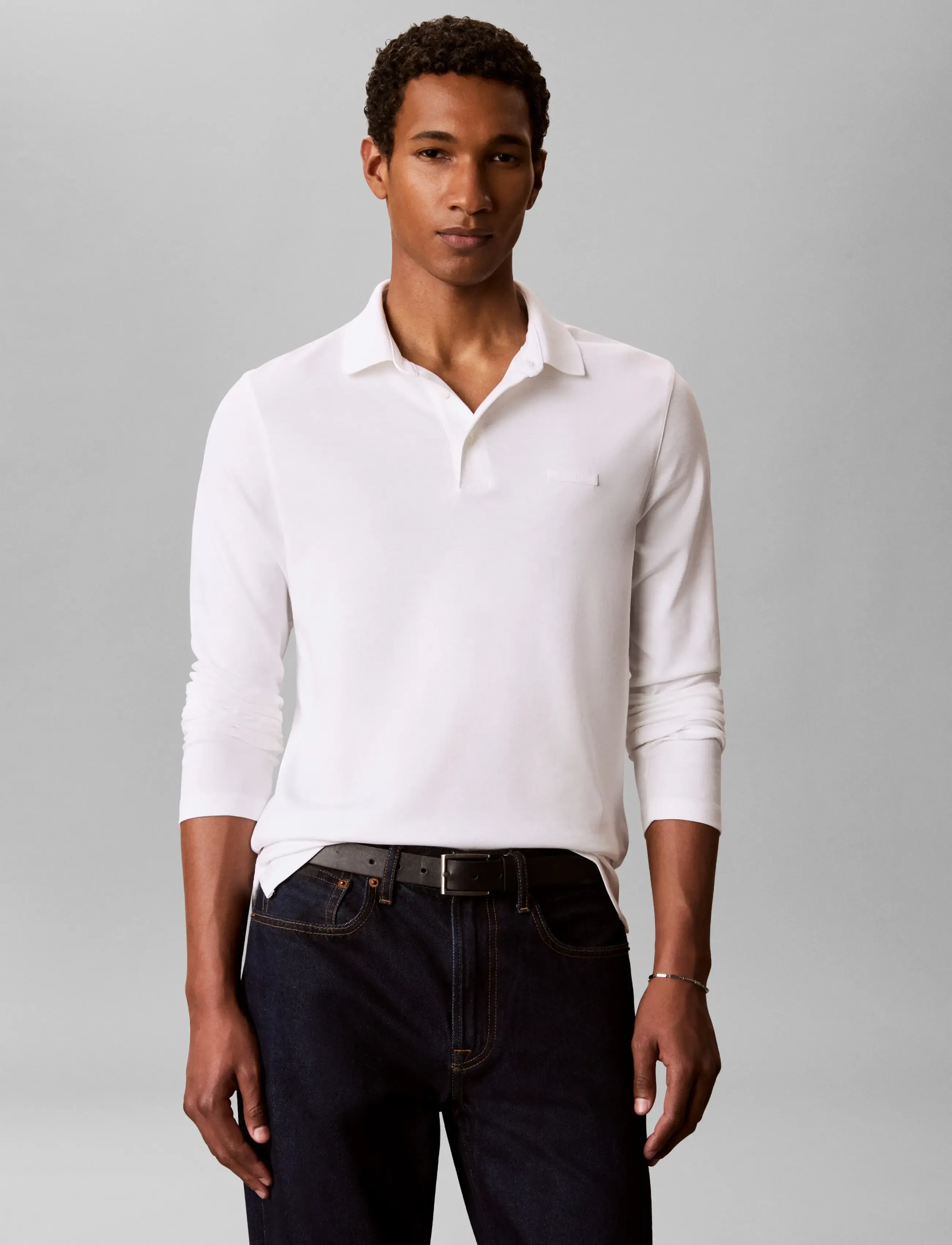 Ls Slim Supima Logo Patch Polo 3